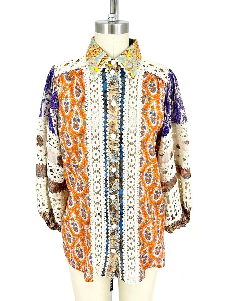 2022 Zimmermann Devi Spliced Blouse | Mercy Vintage 2022 Zimmermann Devi Spliced Blouse | Mercy Vintage