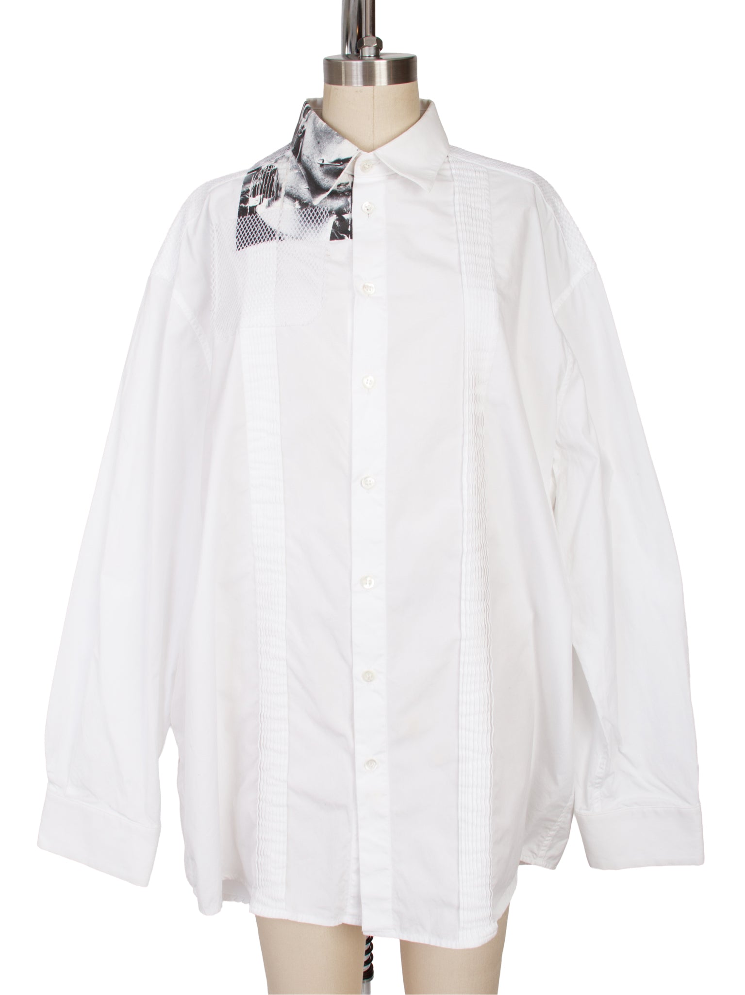RAF SIMONS MODELLO 19SSシャツ SS 2019 Raf Simons Mesh & Graphic Detail Shirt – Mercy Vintage