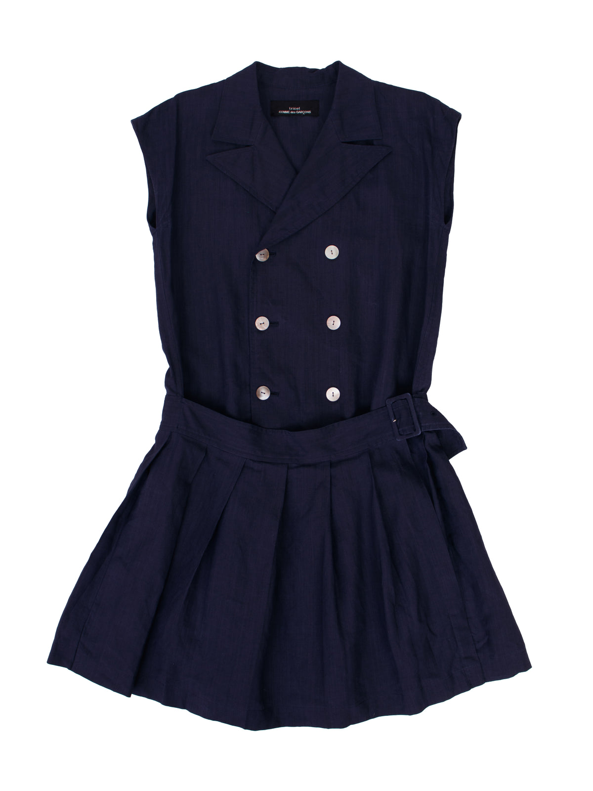 Tricot Comme Des Garçons Linen Double-Breasted Dress | Mercy Vintage