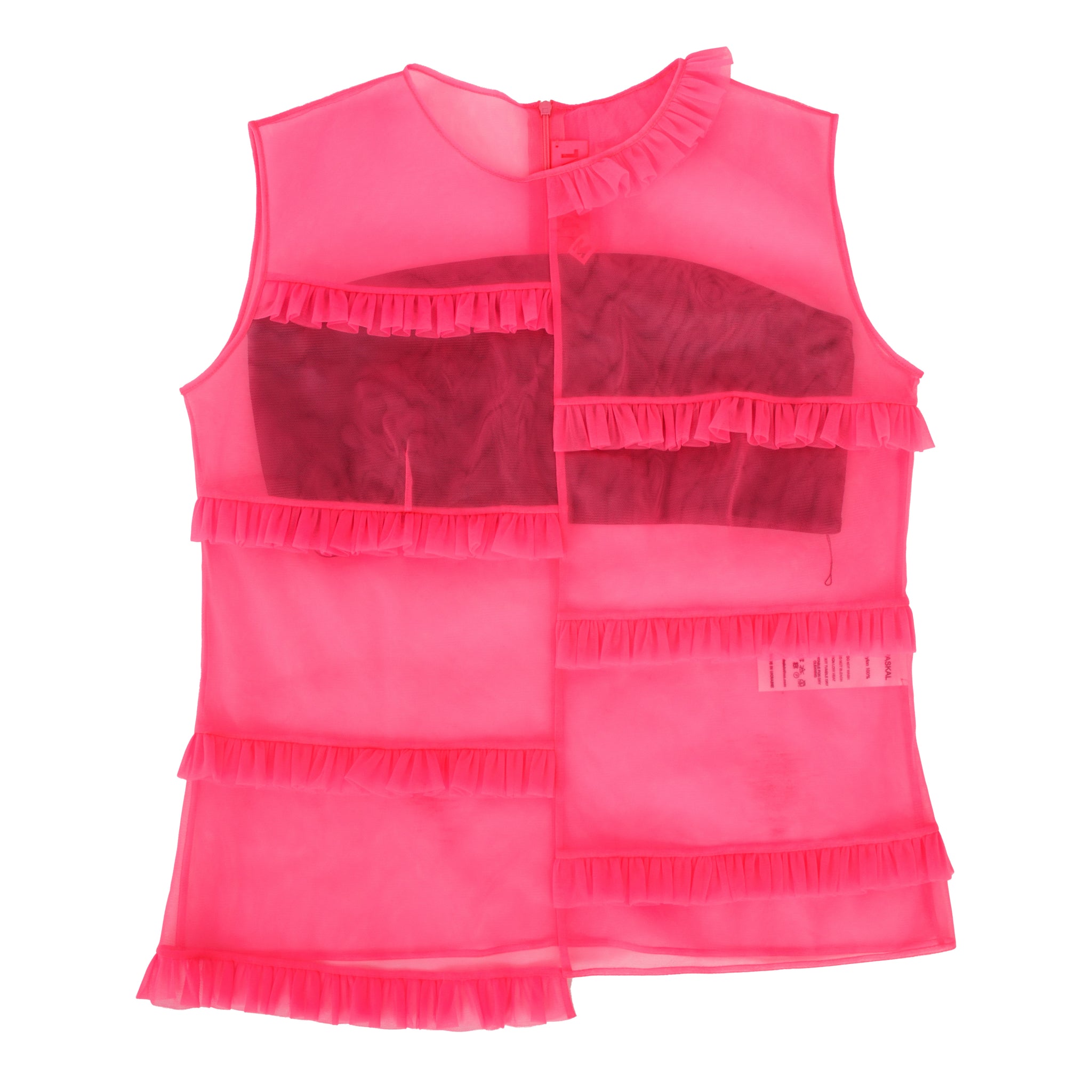 Paskal Neon Tulle Asymmetrical Ruffle Top – Mercy Vintage