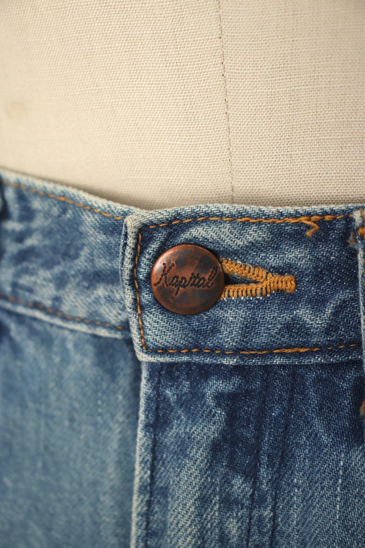 さらに100円引き◆LMC◆WASHED STITCH DENIM WIDE JEAN Kapital Ultra Wide Leg Stitch Cuff Jeans* | Mercy Vintage