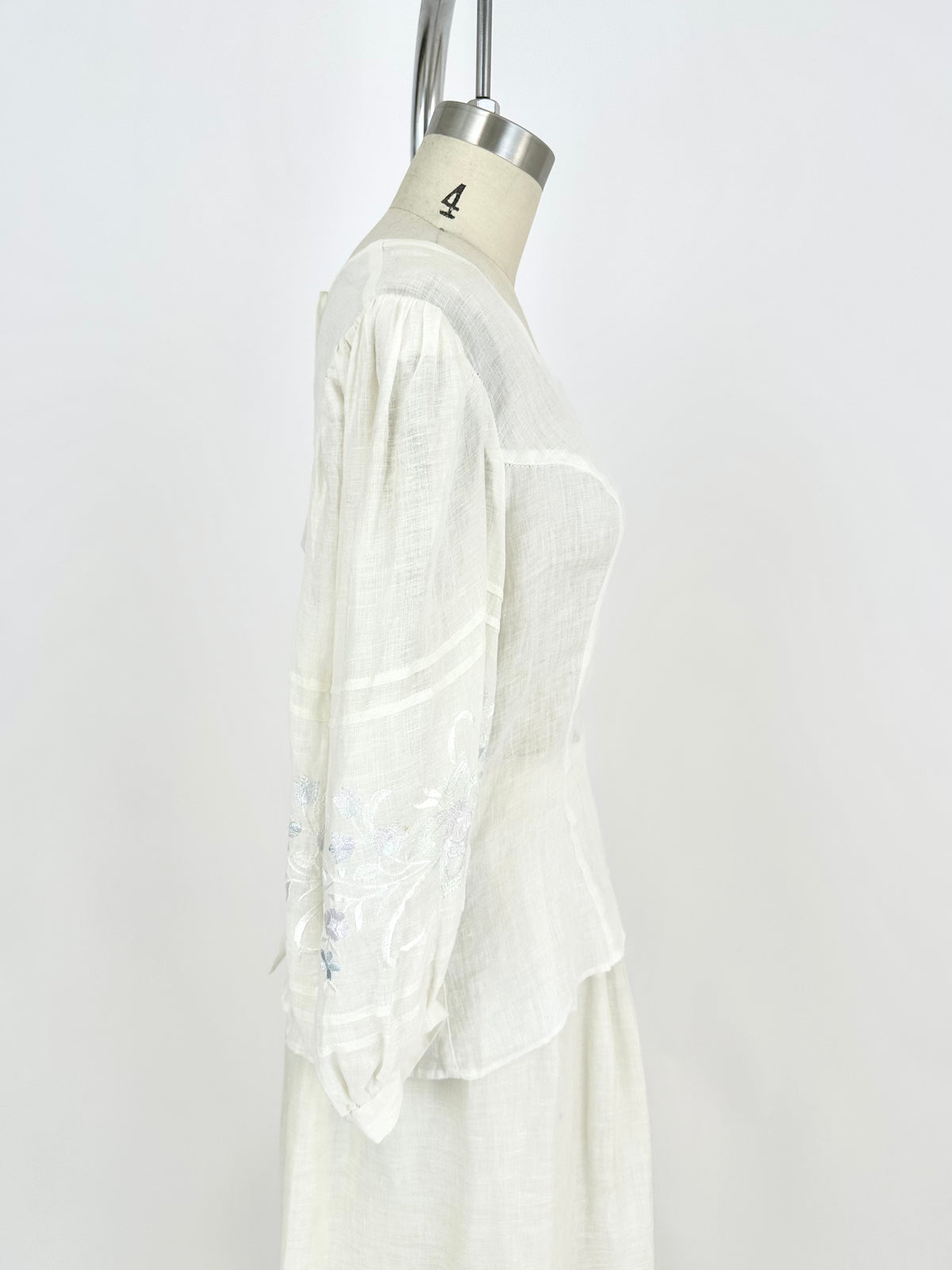 70s Linen Embroidered Skirt Set Mercy Vintage