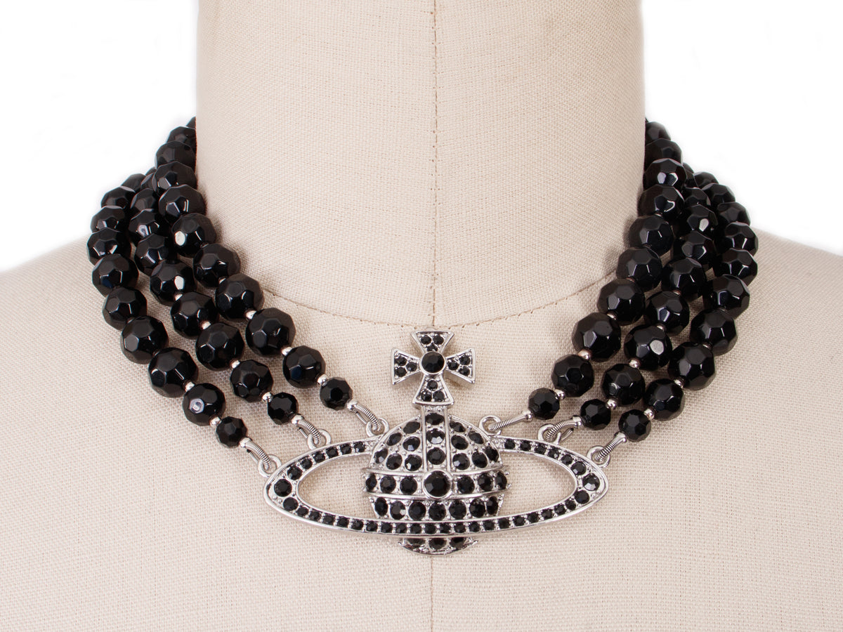 Vivienne Westwood Messaline Three Row Choker | Mercy Vintage