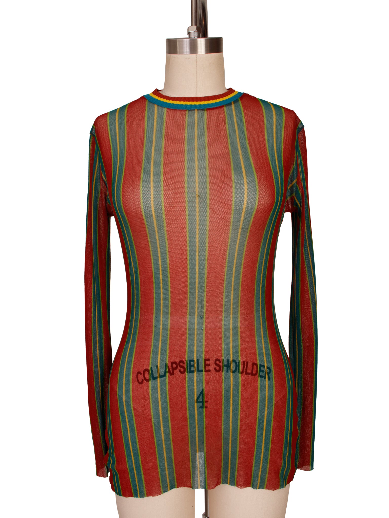 1990s Jean Paul Gaultier Striped Mesh & Rib Trim Top – Mercy Vintage