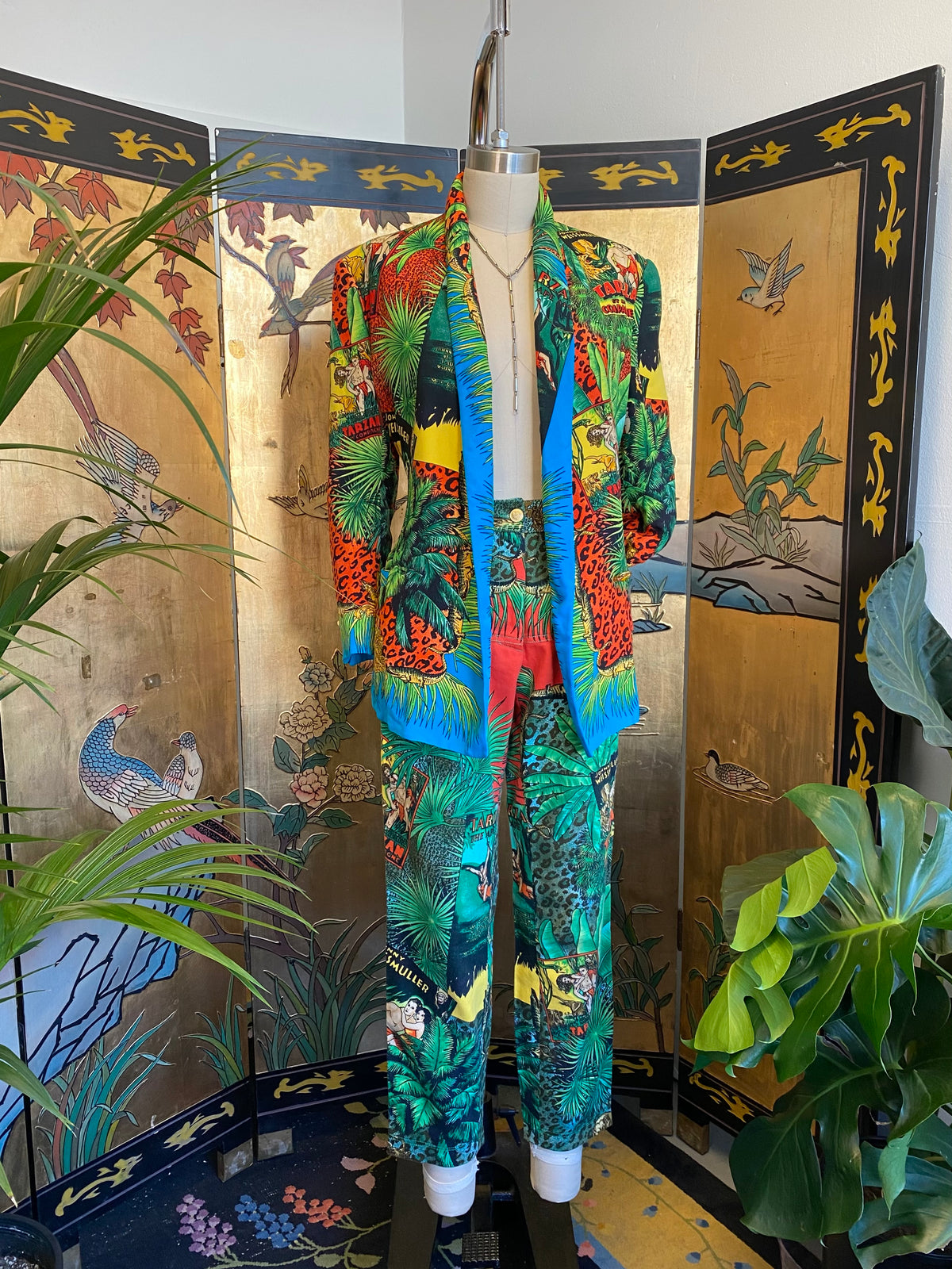 90's Gianni Versace Tarzan Print Suit | Mercy Vintage 90's Gianni Versace Tarzan Print Suit | Mercy Vintage