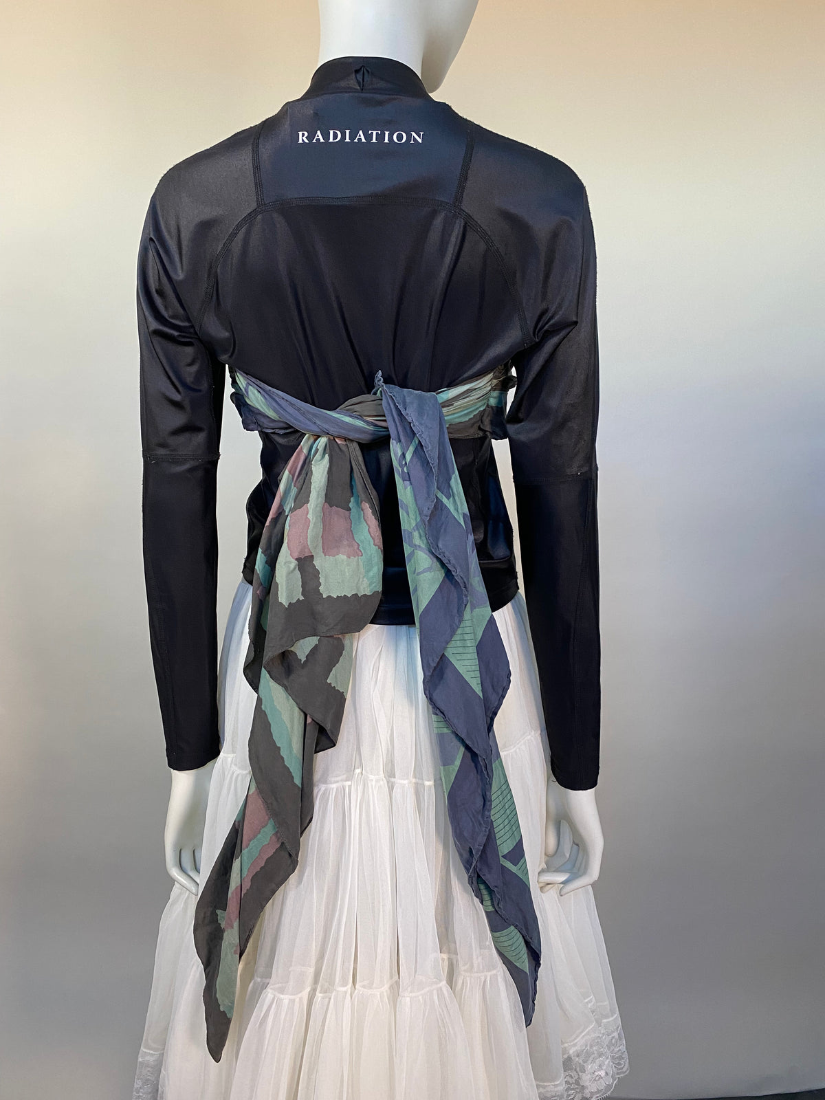 Marine Serre A/W '19 Draped Silk Scarf Mock Neck Top | Mercy Vintage