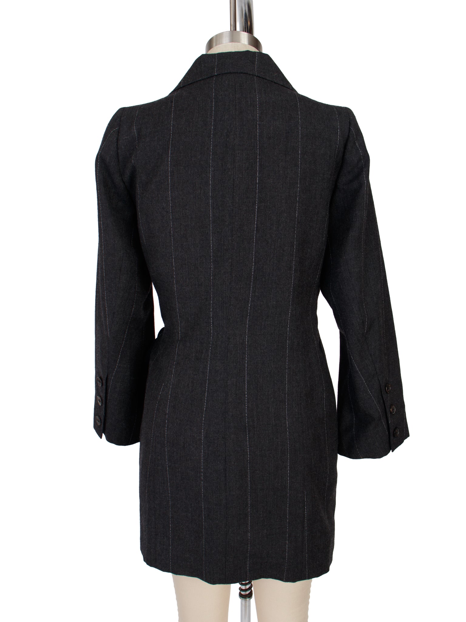 Ann Demeulemeester Wool Pinstripe Tie Jacket
