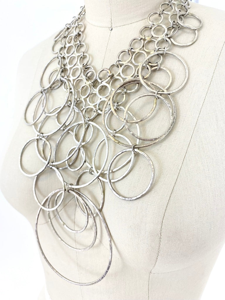 Dona De Mexico Wrought Brass O-Ring Earrings & Necklace Set