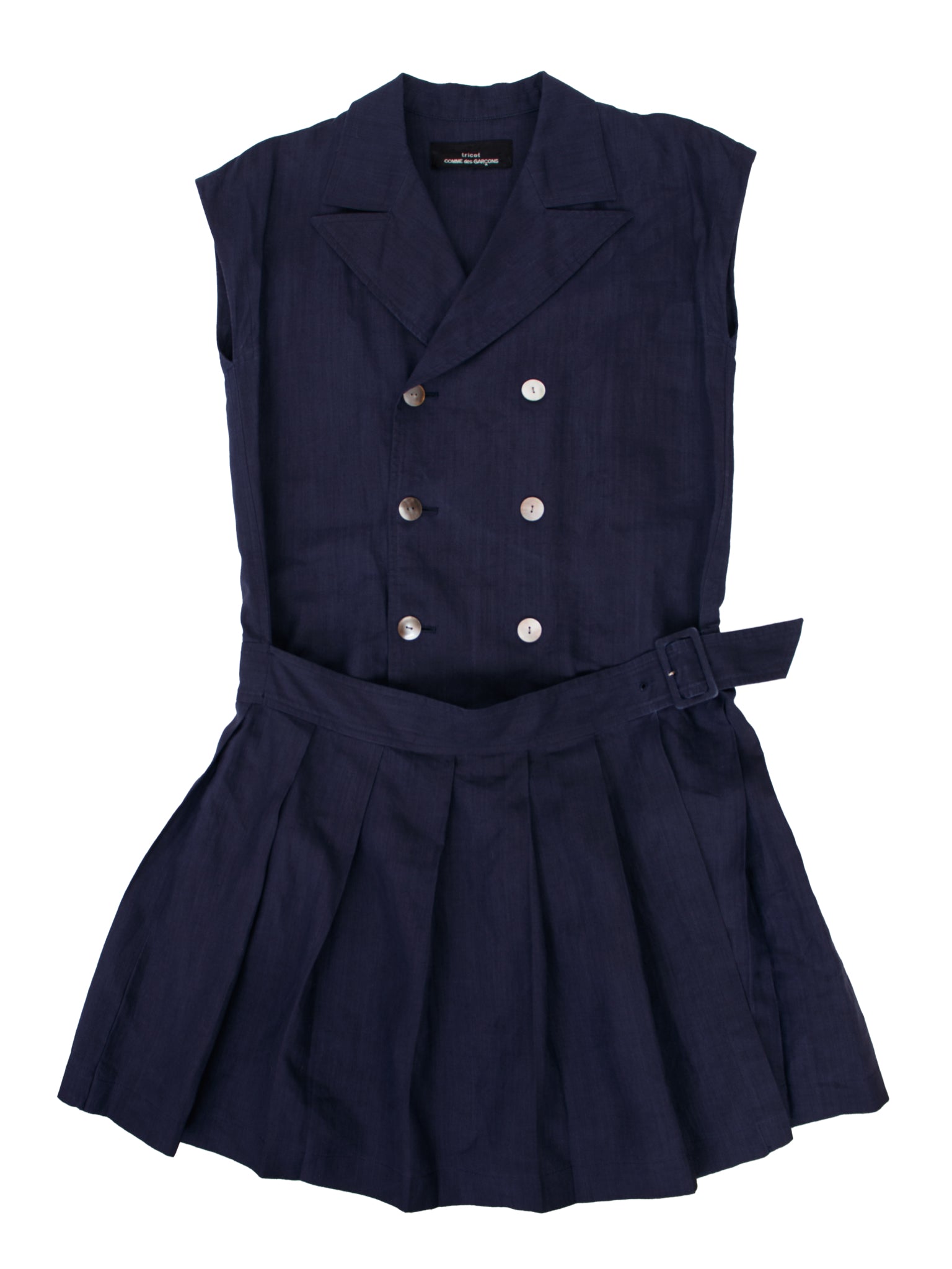 Tricot Comme des Garcons Linen Wrap Overlay Dress