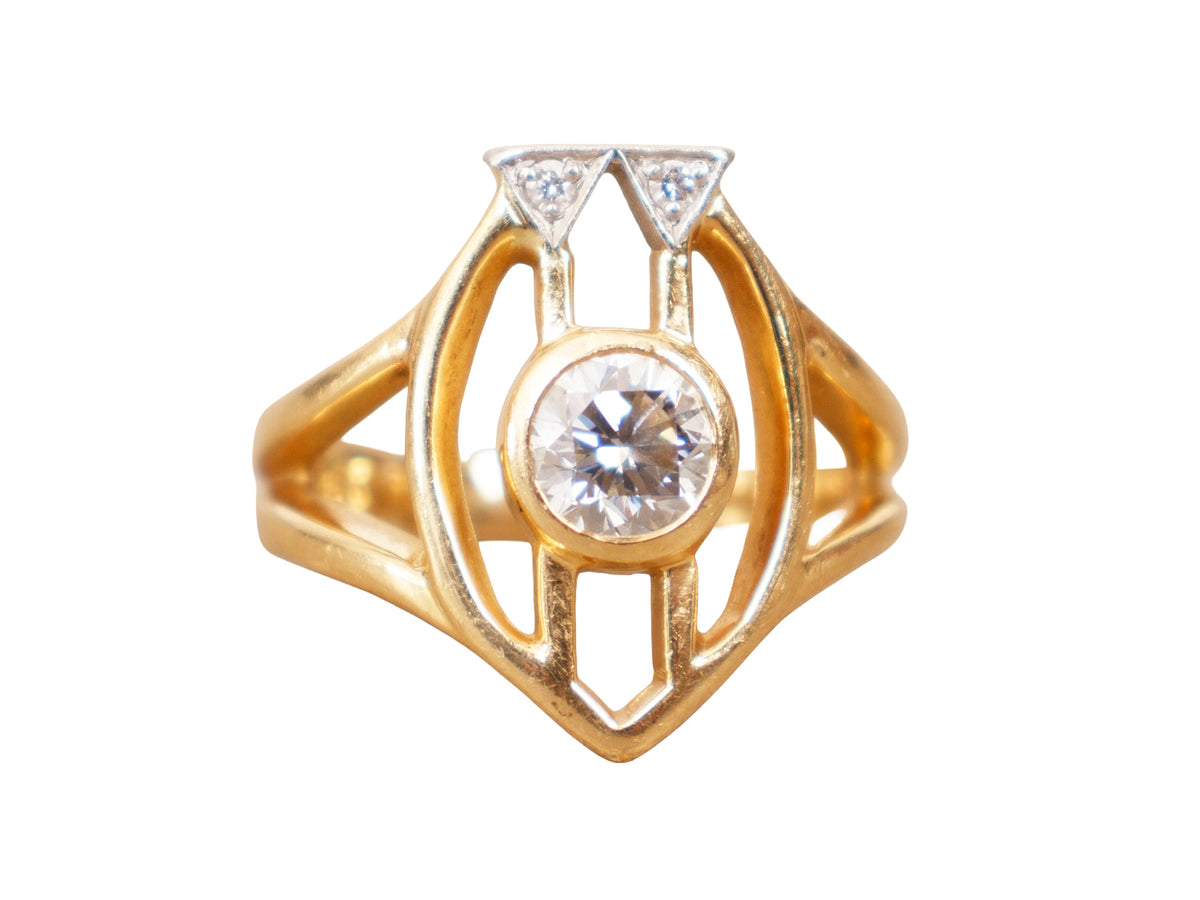 18k Antique Art Noveau Diamond Ring*