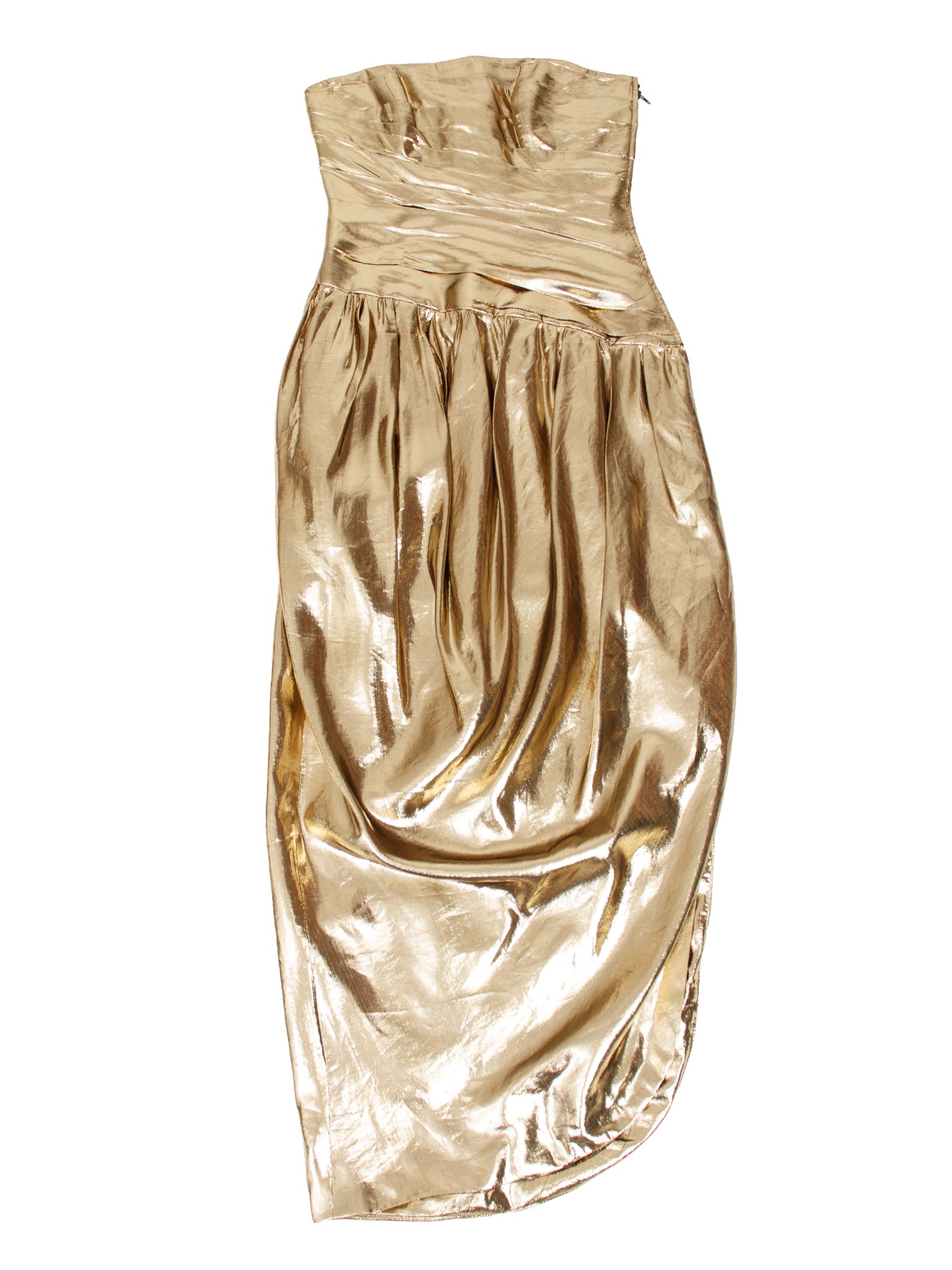 Lillie Rubin Gold Metallic Strapless Dress