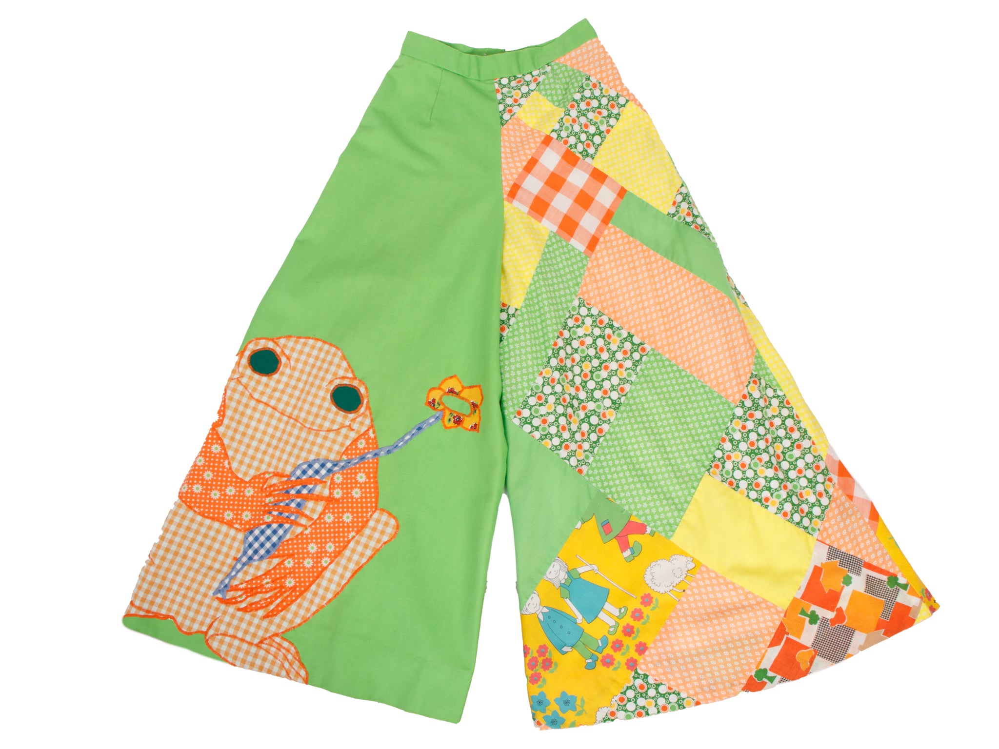 1970's Patchwork Frog Appliqué Pants
