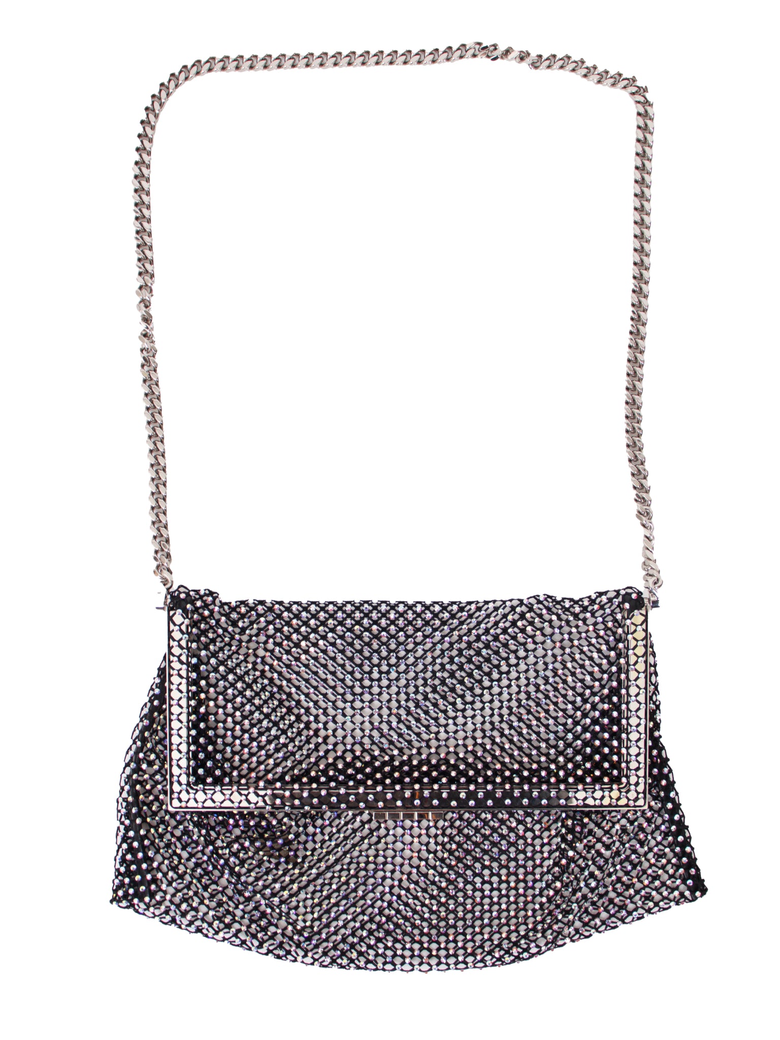 Saint Laurent Fanny Crystal Mesh Kiss-Lock Shoulder Bag