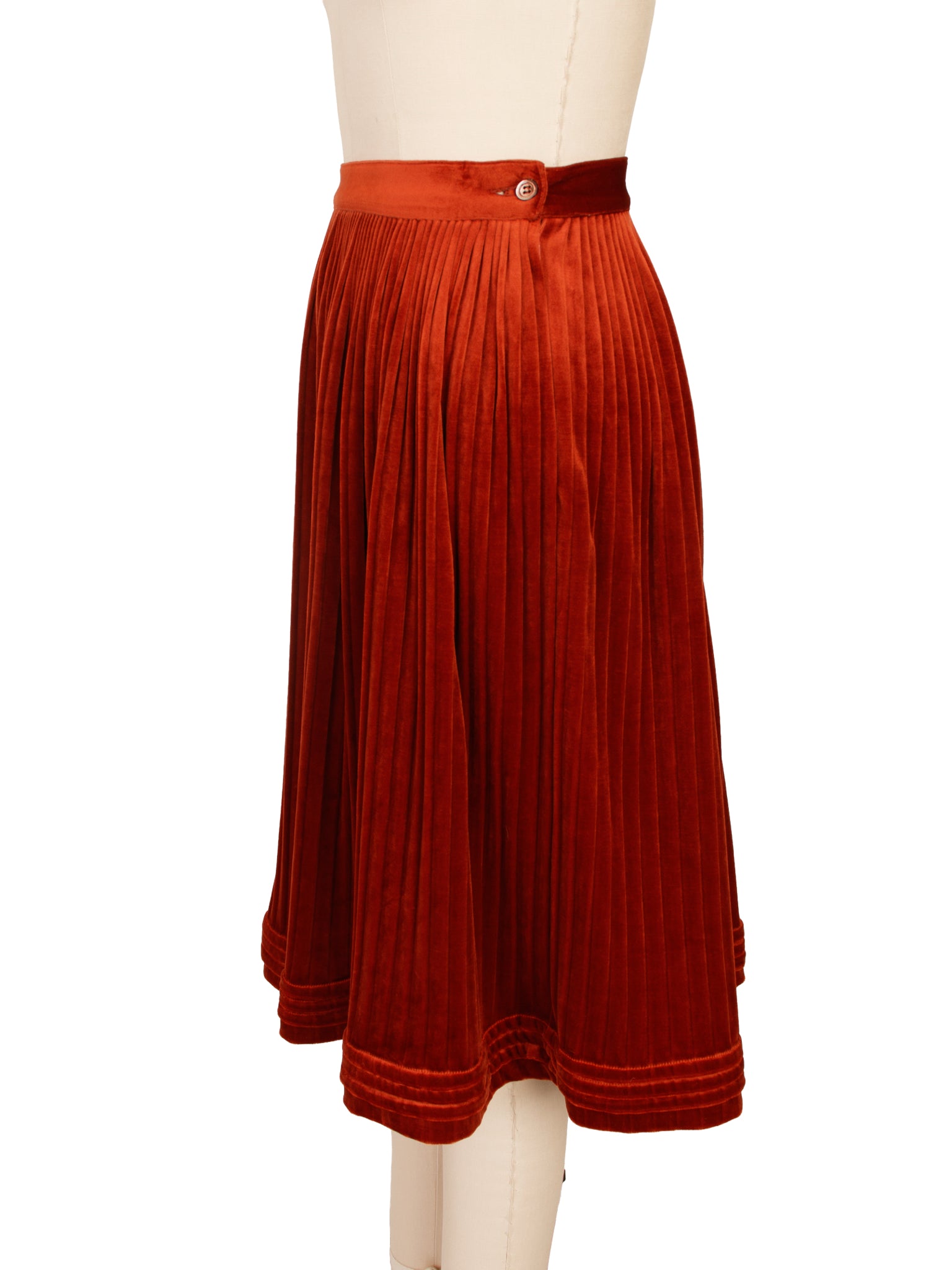 1980s Kenzo Velour Pleated Skirt Set