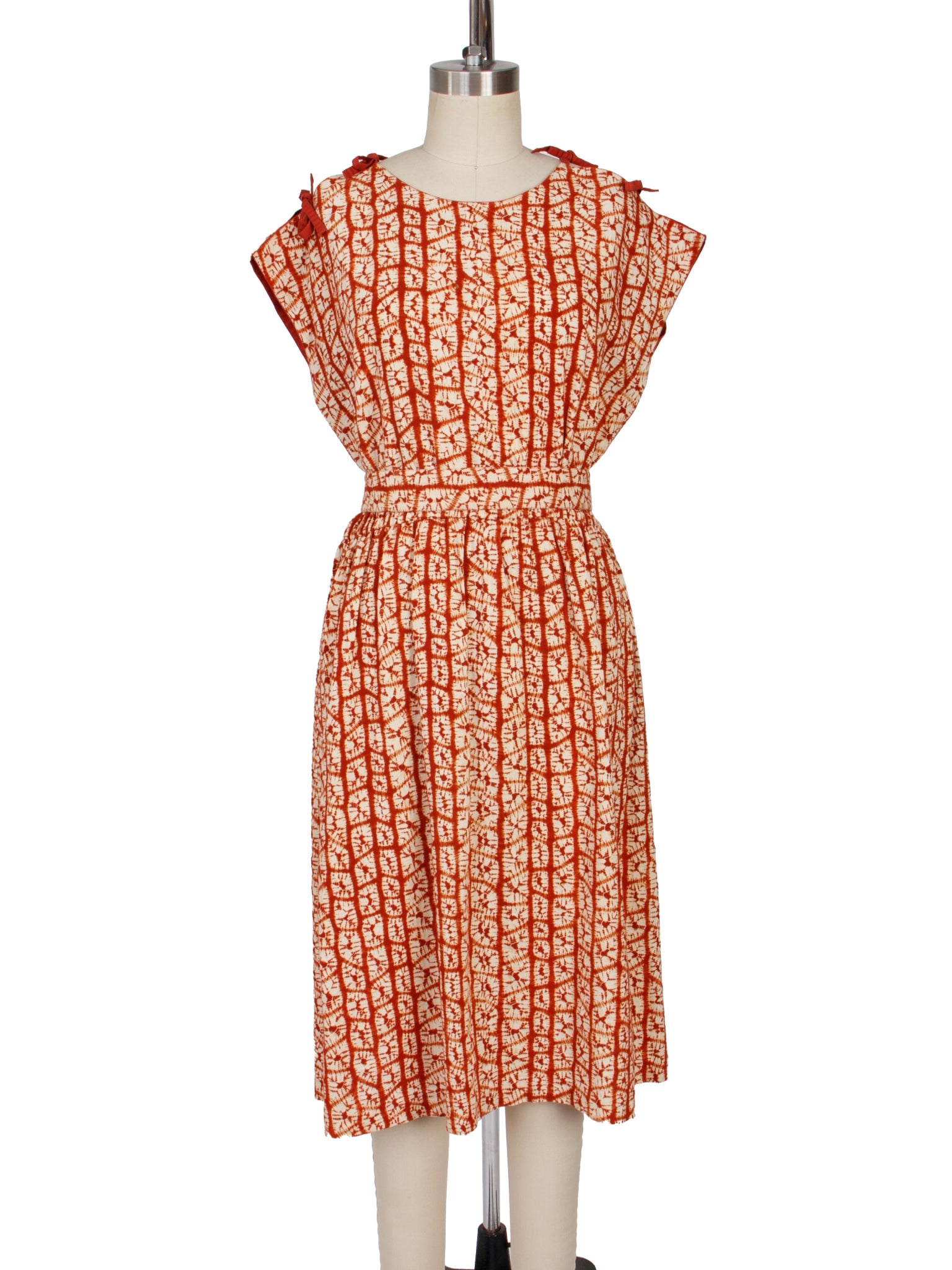 1970s Shibori Midi Dress