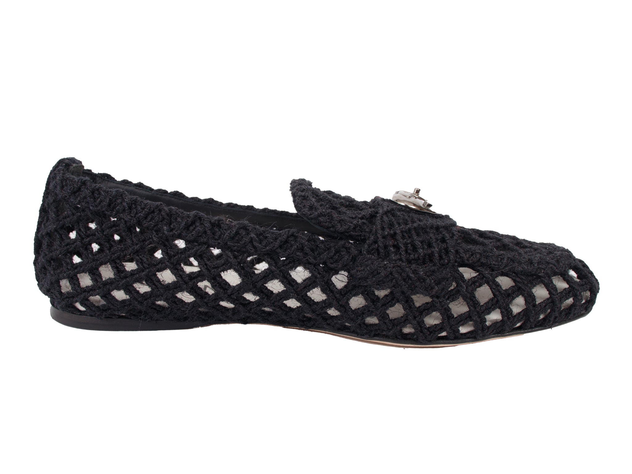 Chanel Raffia CC Turnlock Heart Loafers*