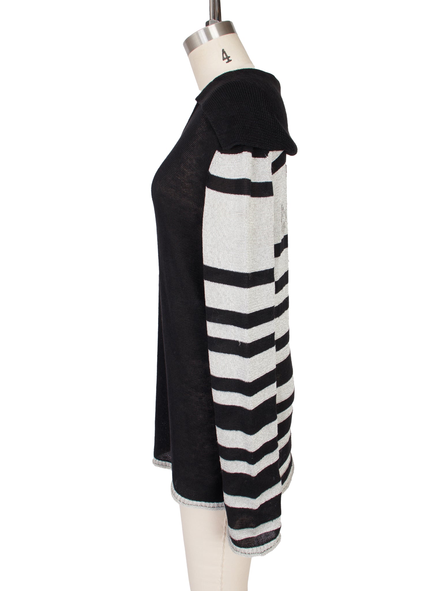 Just Cavalli Linen Blend Logo Open Knit Sweater