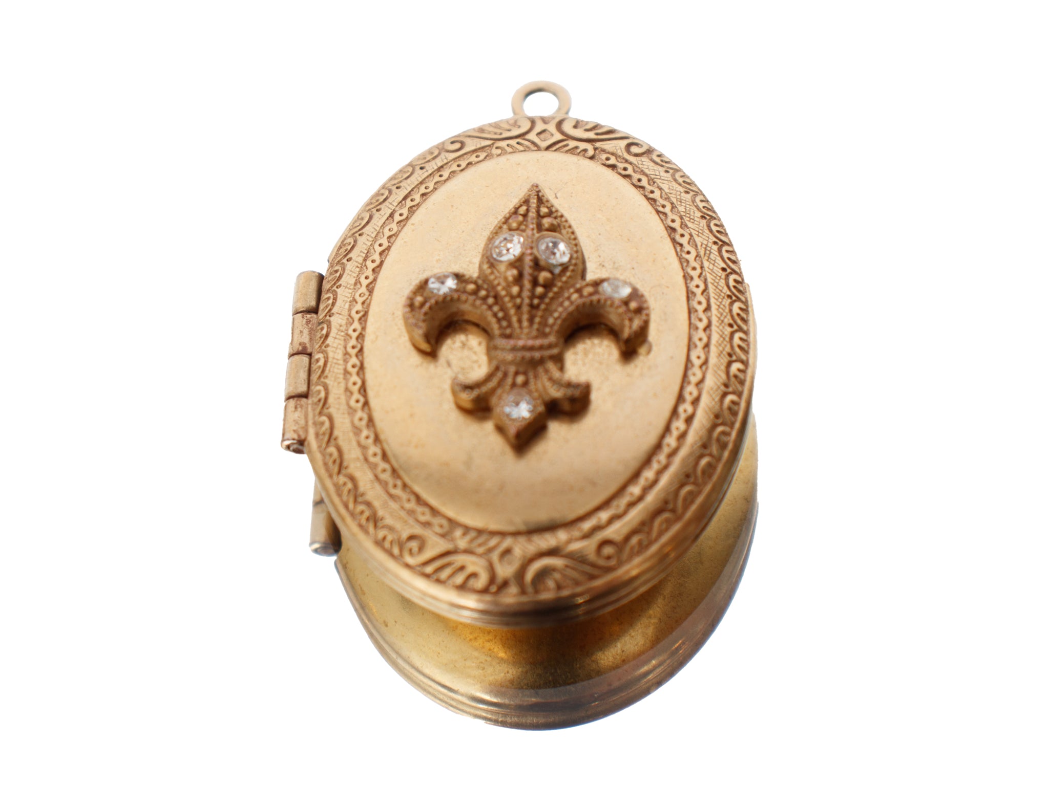 Mid Century Victorian Revival Fleur de Lis Locket