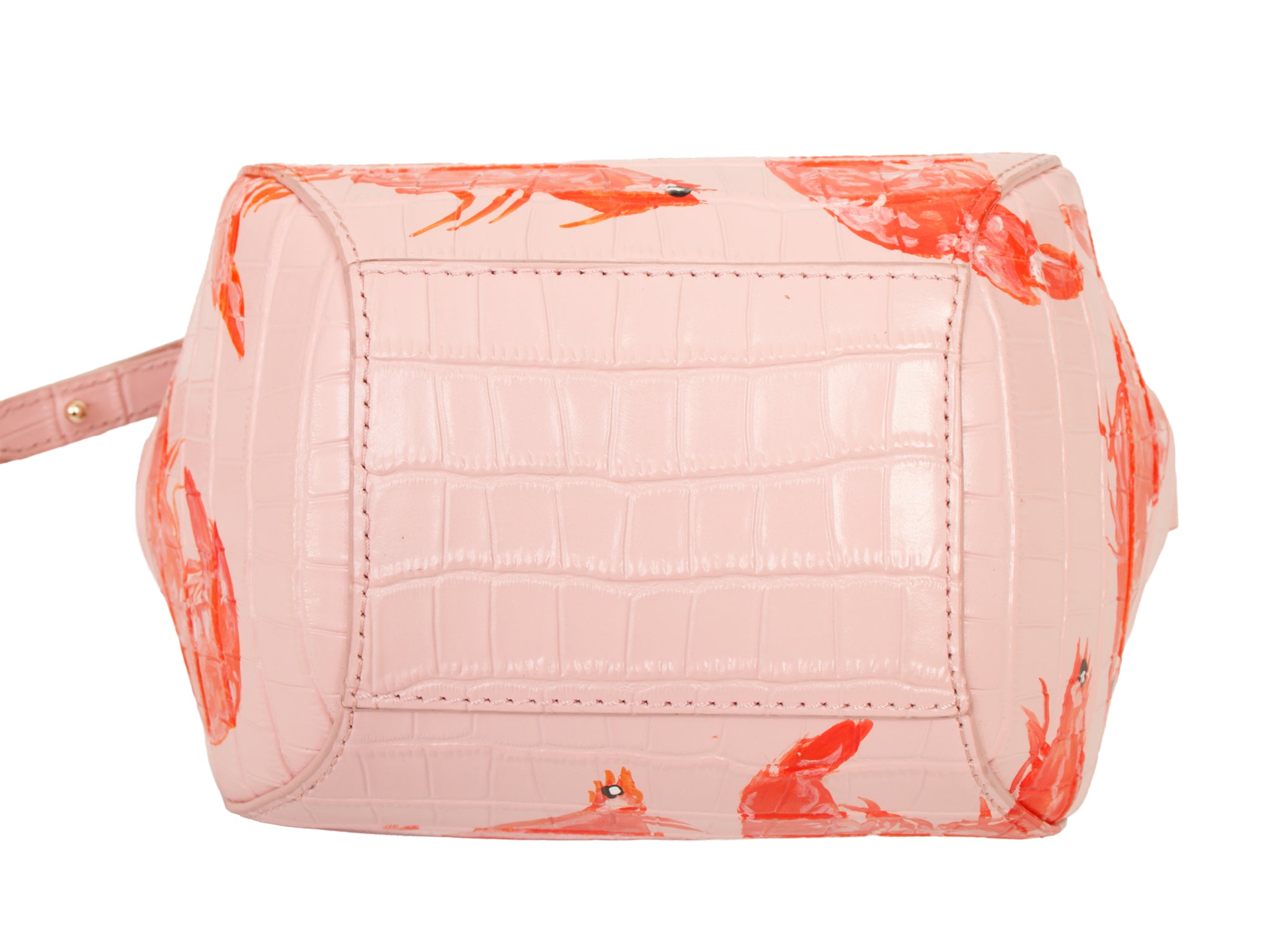 Prawn Cocktail Hand Painted Embossed Leather Crossbody Bag