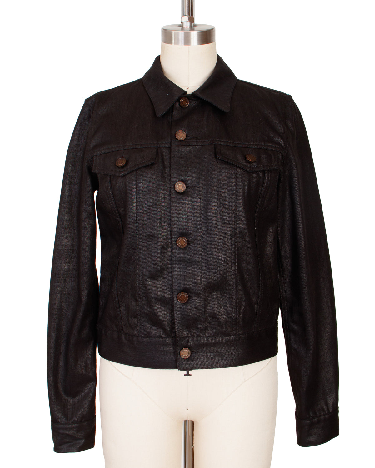 2018 Saint Laurent Coated Denim Trucker Jacket