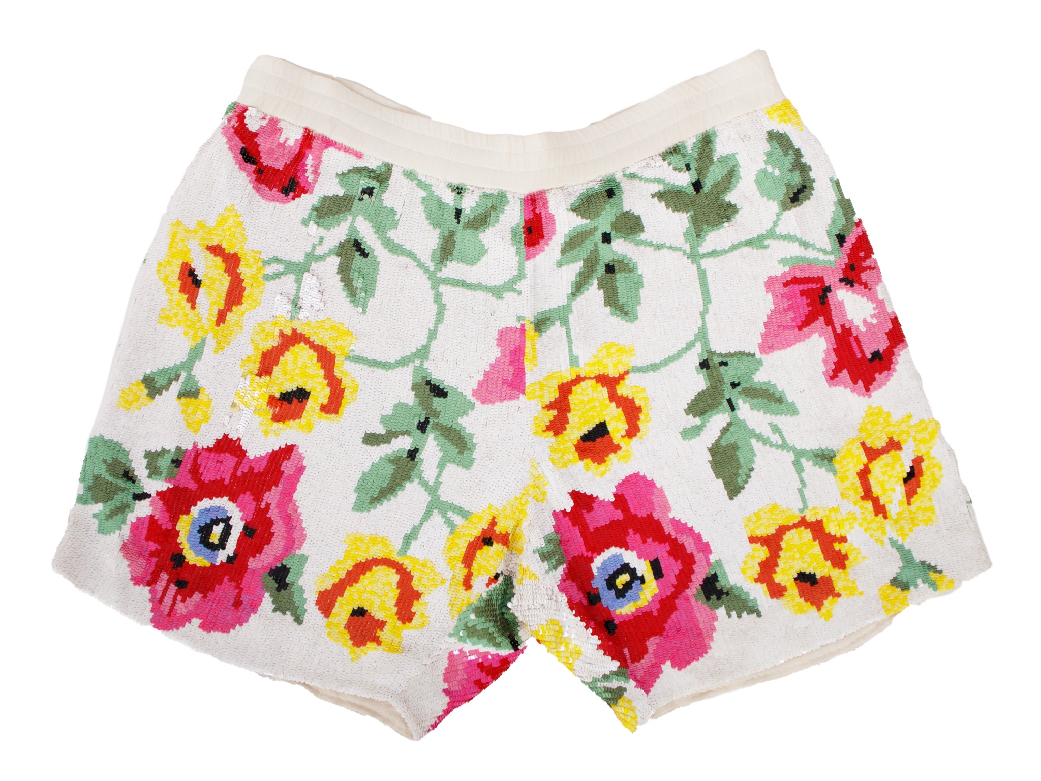 Ashish Sequin Floral Shorts