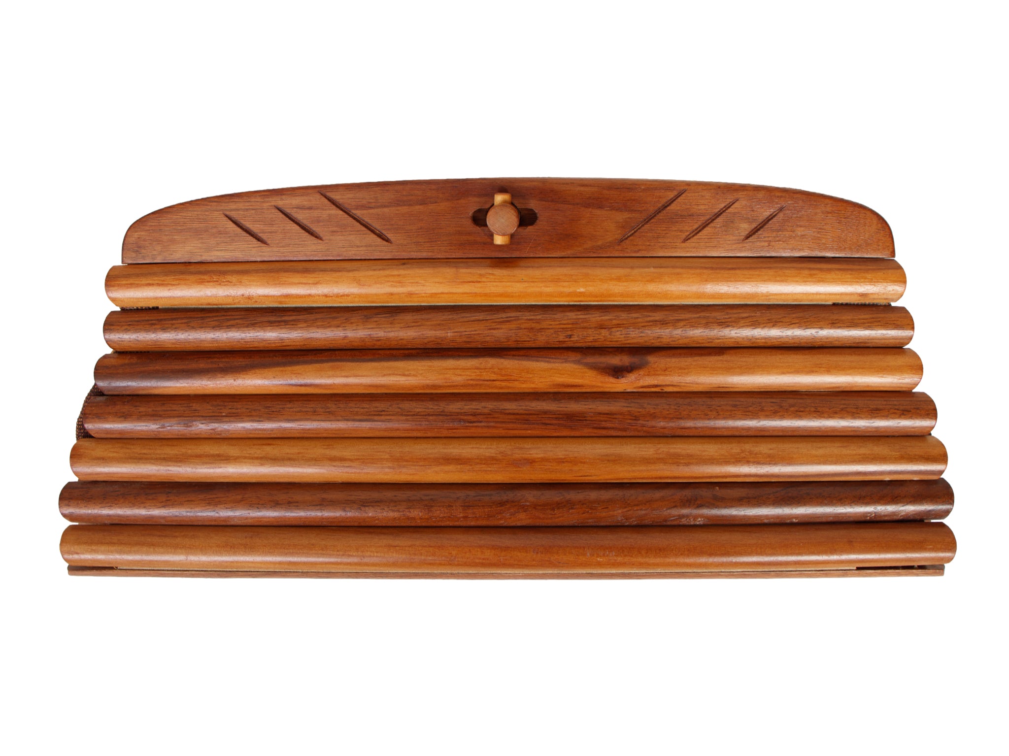 1940s Hawaiian Tambour Wood Slat Clutch