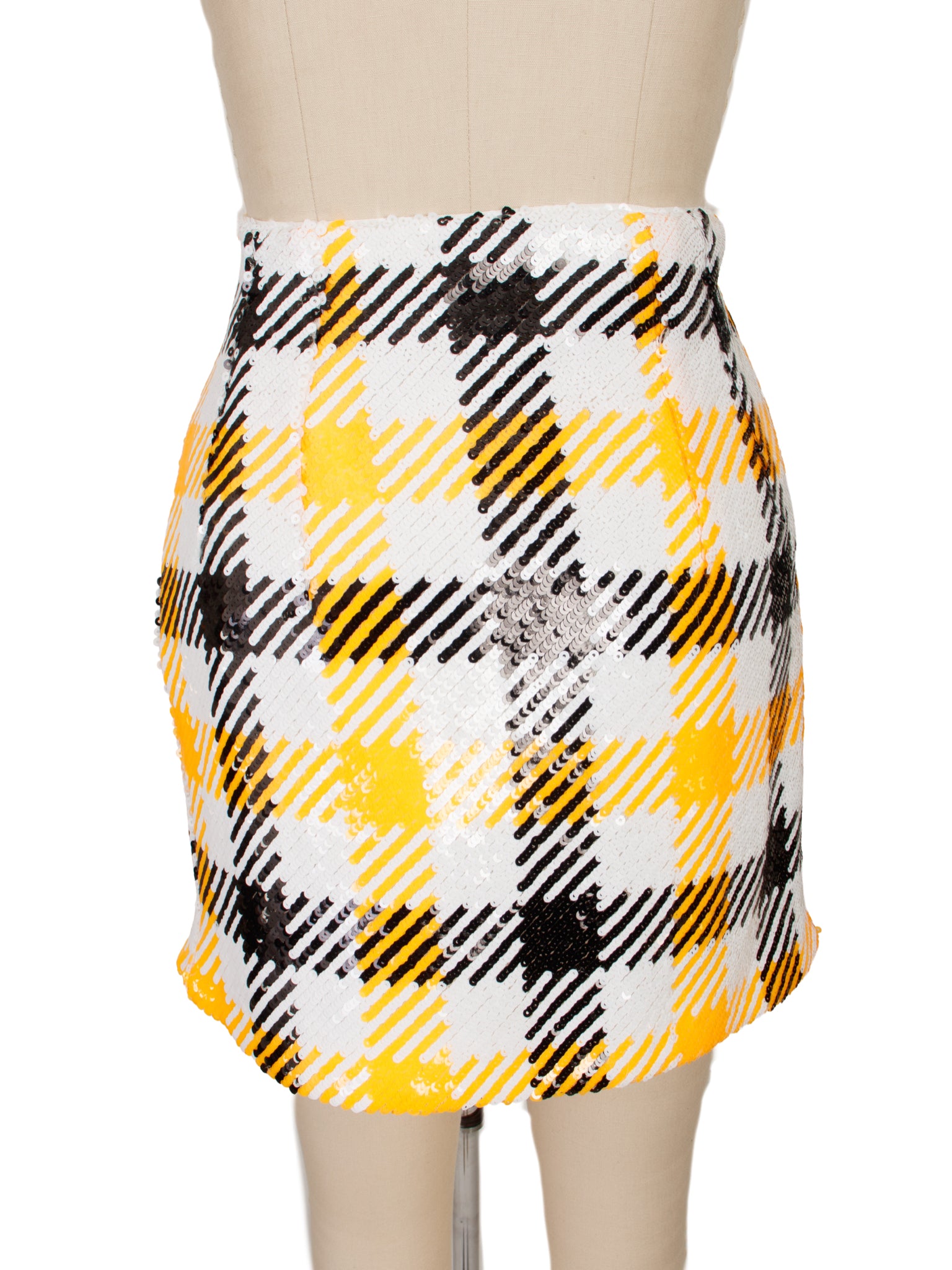 Rotate by Birger Christensen Sequin Plaid Mini Skirt