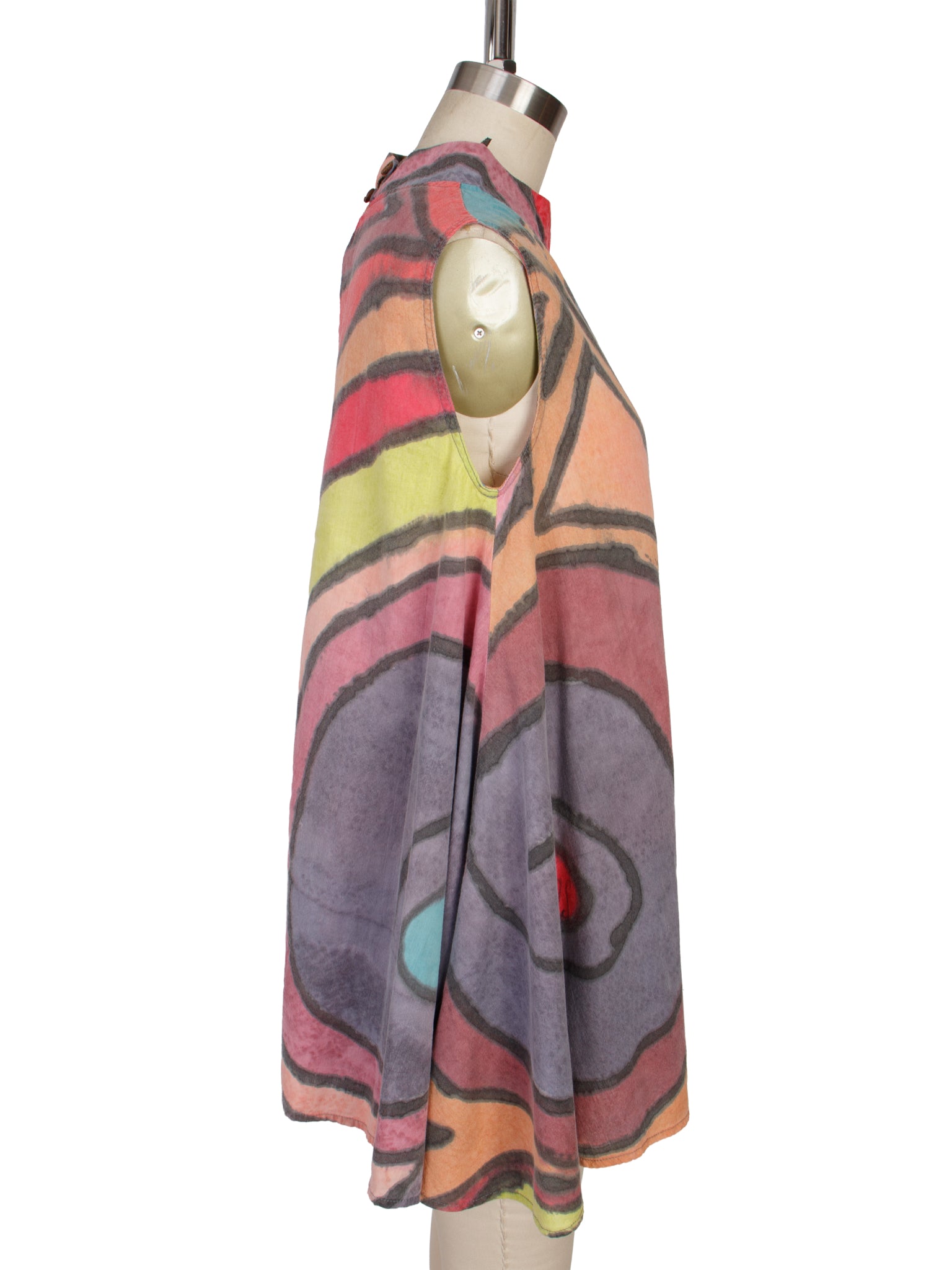 1980s Abstract Print Tent Blouse