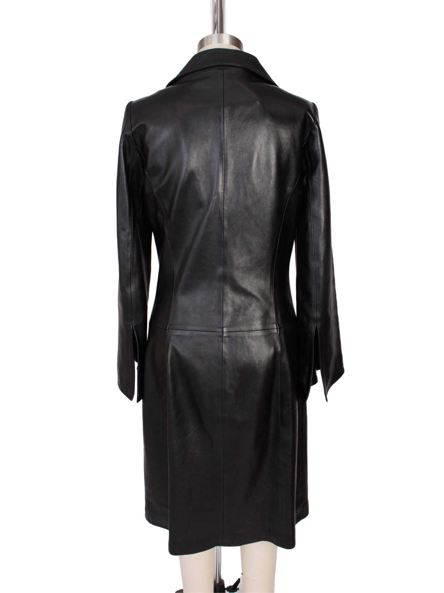 Jitrois Black Leather Trench Coat*
