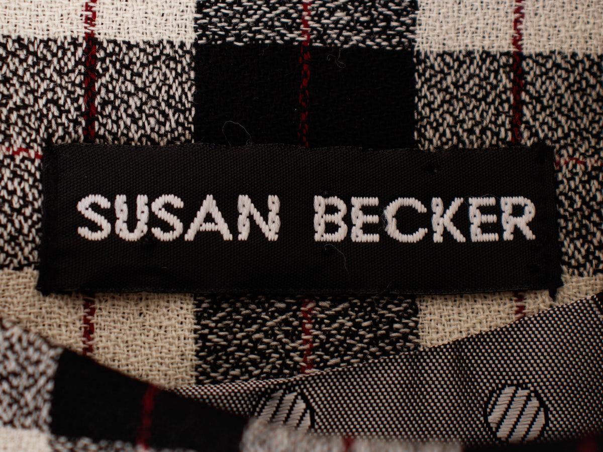 Susan Becker Tartan & Jacquard Lined Midi Dress