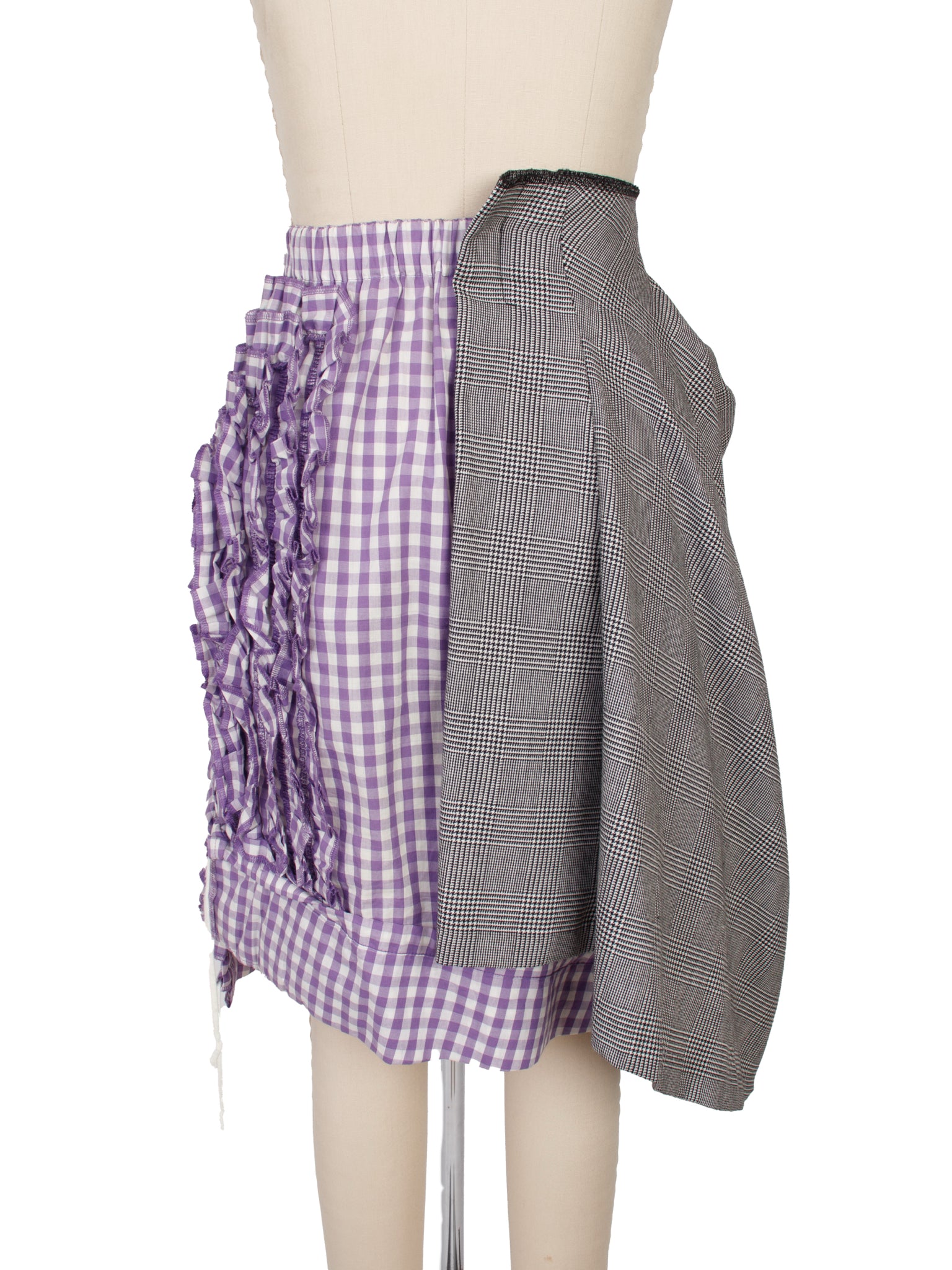 2007 Comme des Garcons Houndstooth & Gingham Skirt