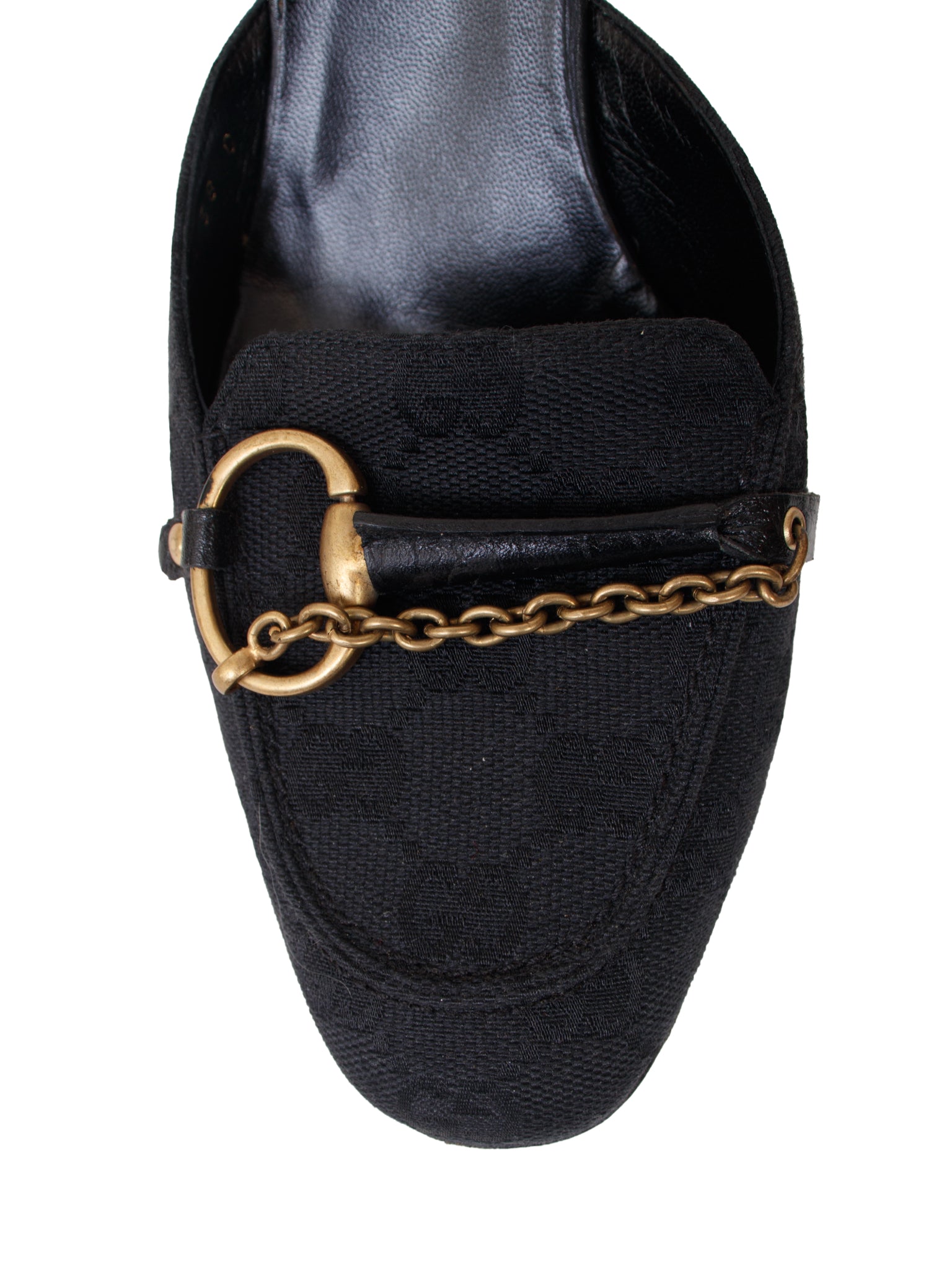 Gucci GG Canvas Horsebit Chain Mules