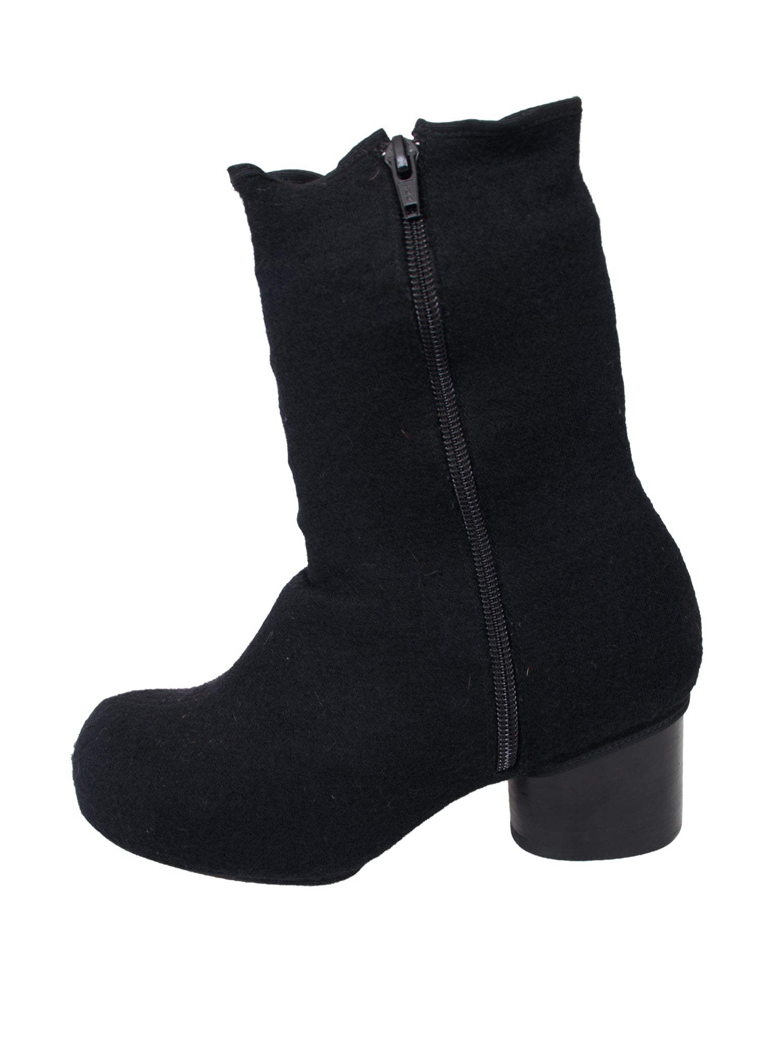 Maison Margiela Leather & Wool Spats Ankle Boots