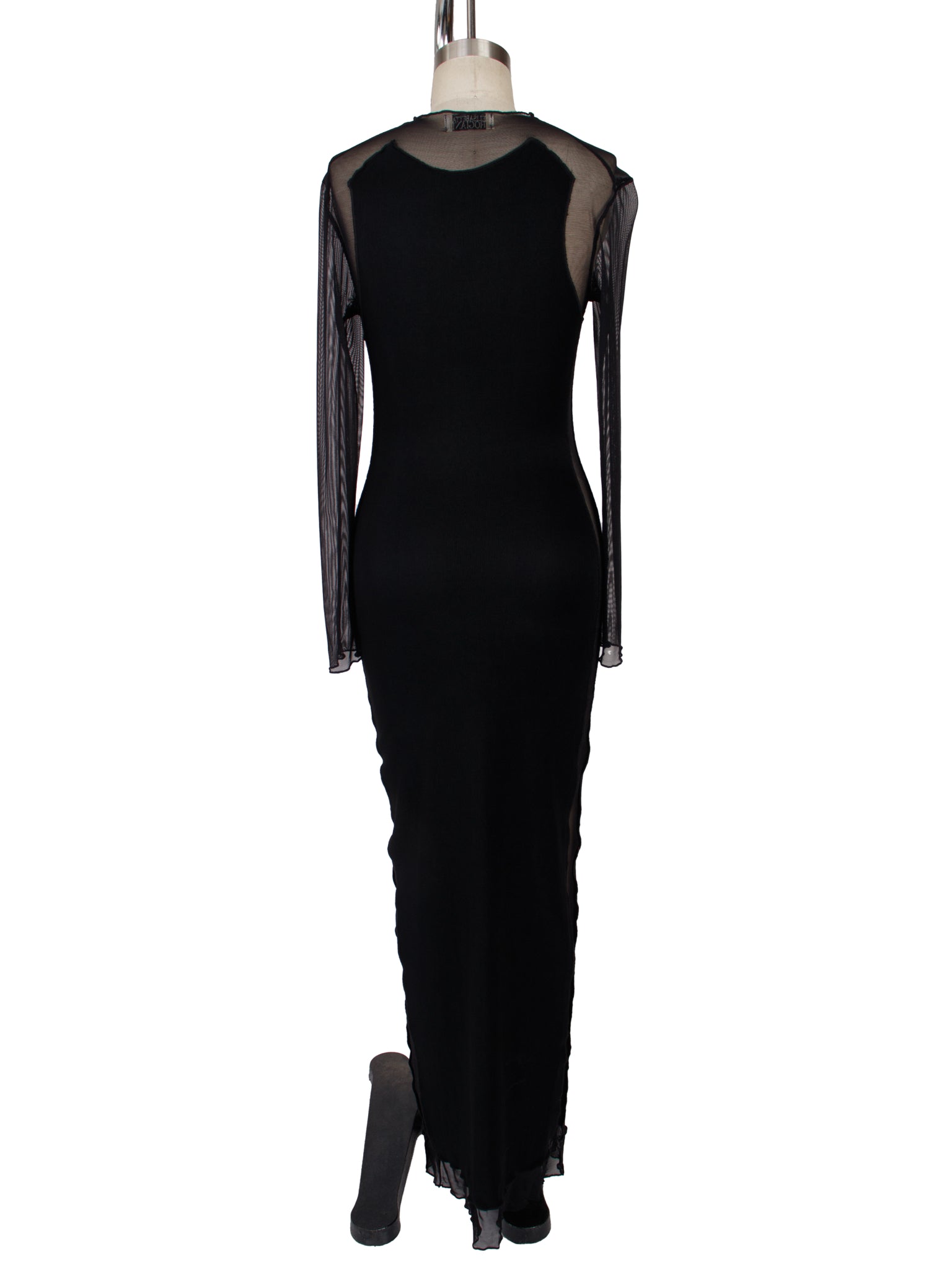 Elisabetta Rogiani Ribbed & Mesh Panelled Maxi Dress