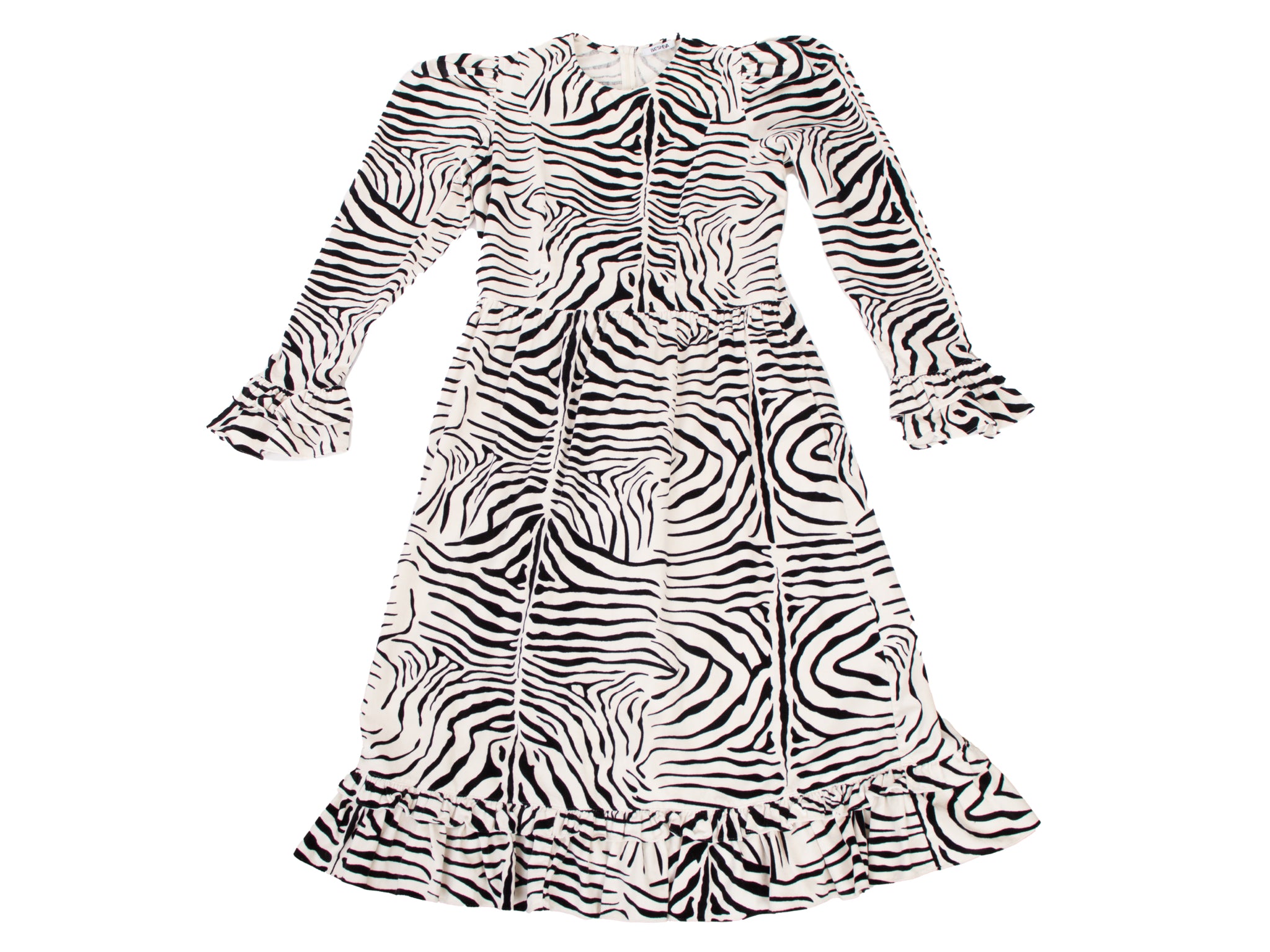 Batsheva Velvet Zebra Print Maxi Dress