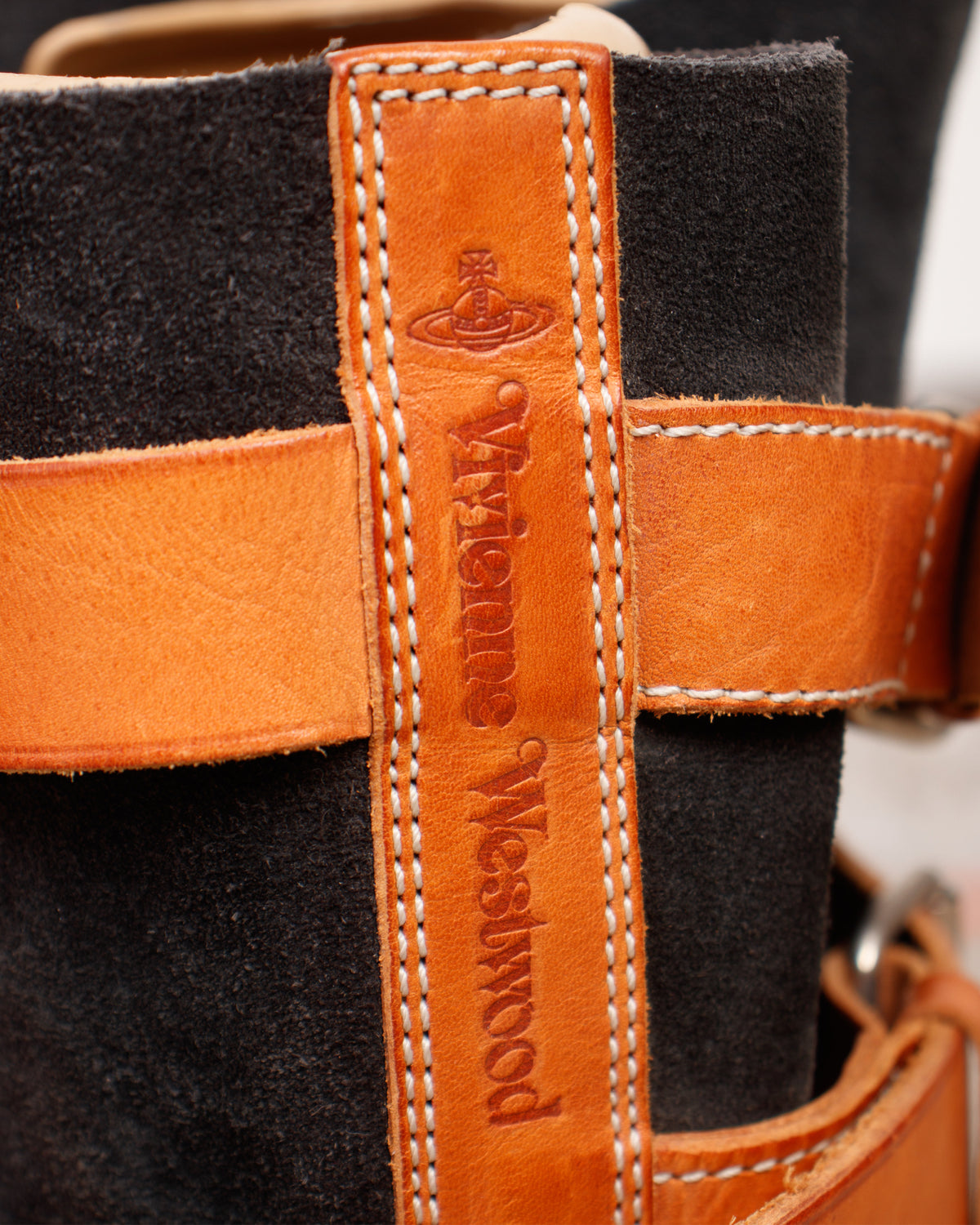 Vivienne Westwood Black Suede Buckle Boots