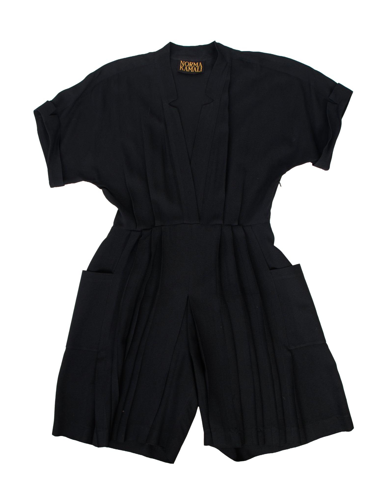 CalmMe カームミー Norma Kamali Crepe Pleated Romper – Mercy Vintage