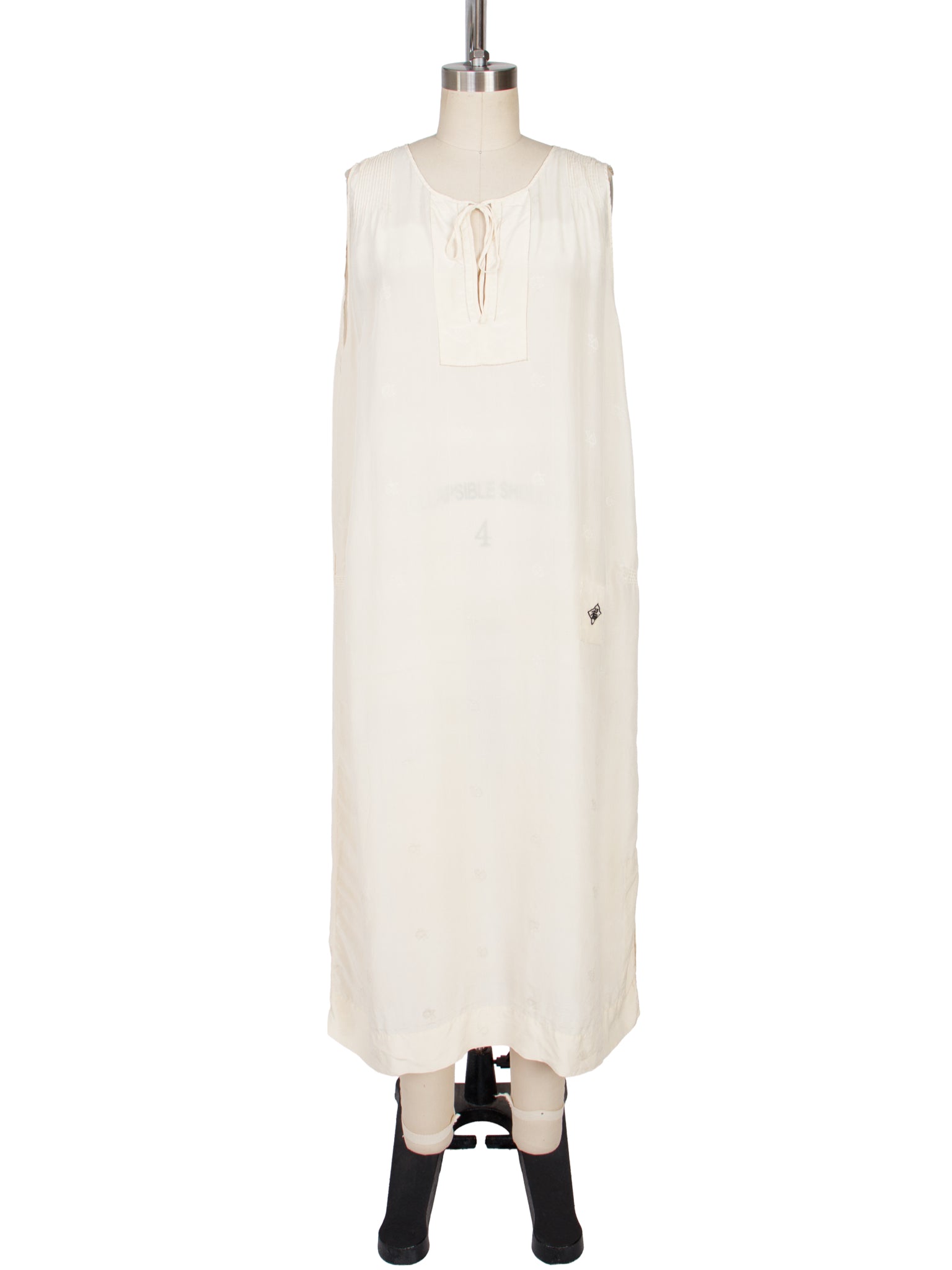 1930s Silk Floral Jacquard Nightgown