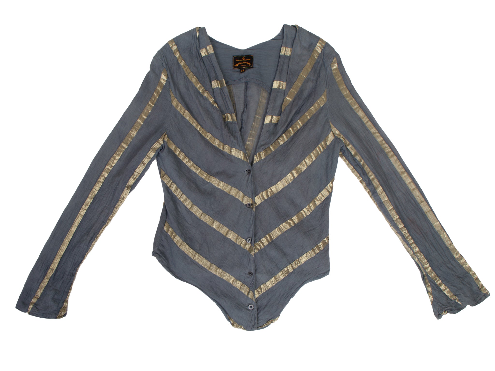 Vivenne Westwood Anglomania Gauze & Lamé Stripe Shirt