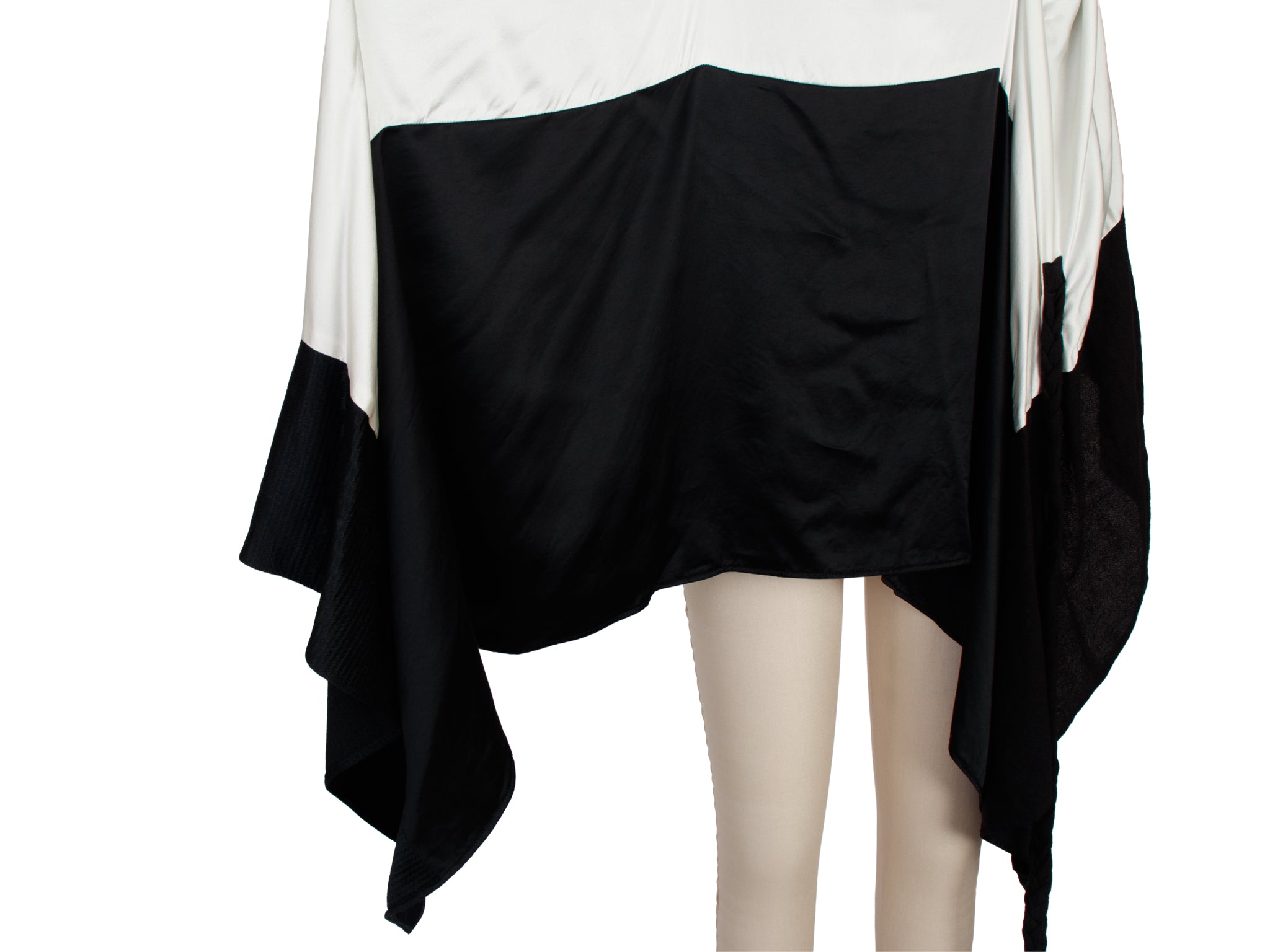Ann Demeulemeester Silk Color Block Poncho