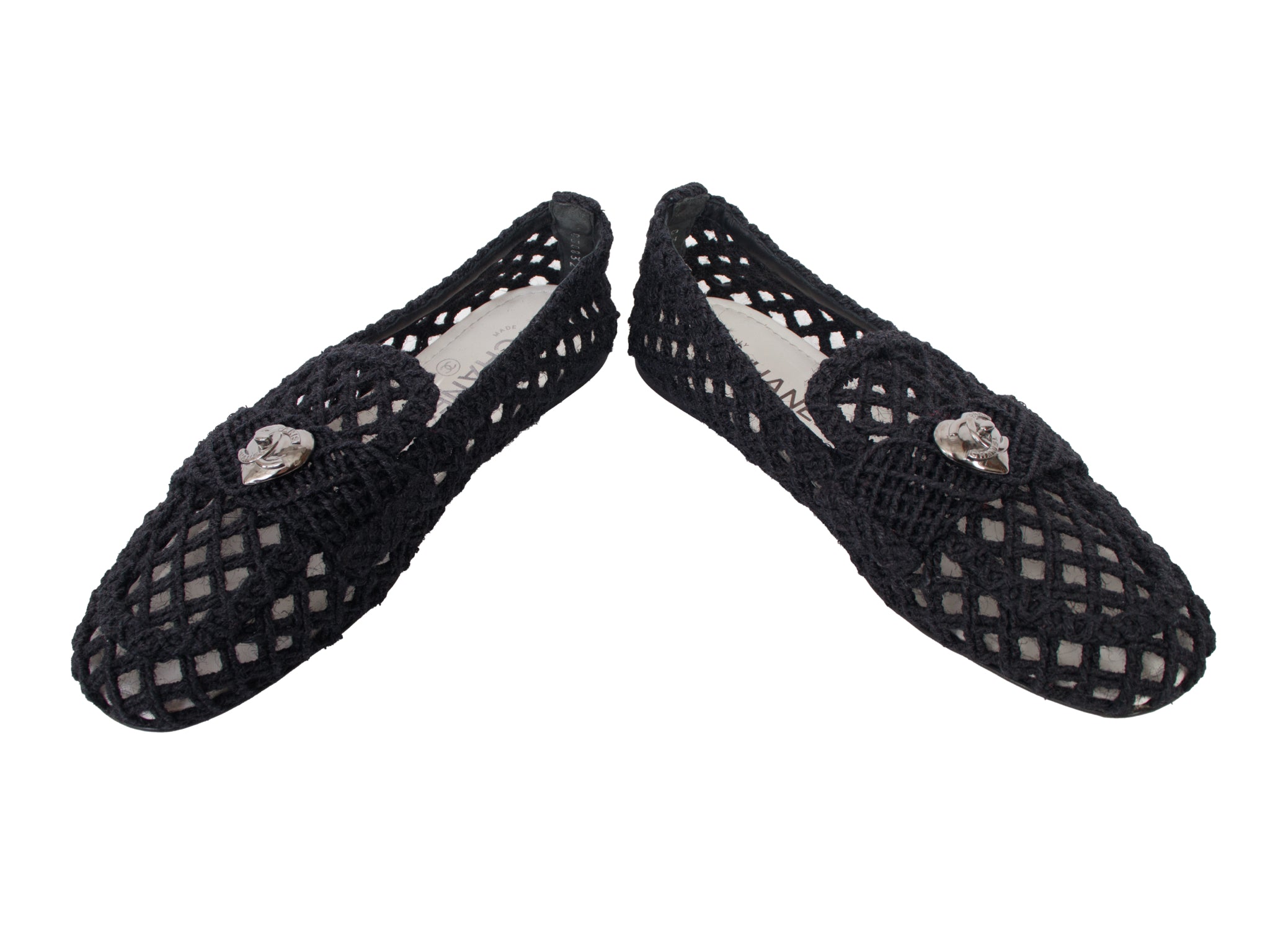 Chanel Raffia CC Turnlock Heart Loafers*