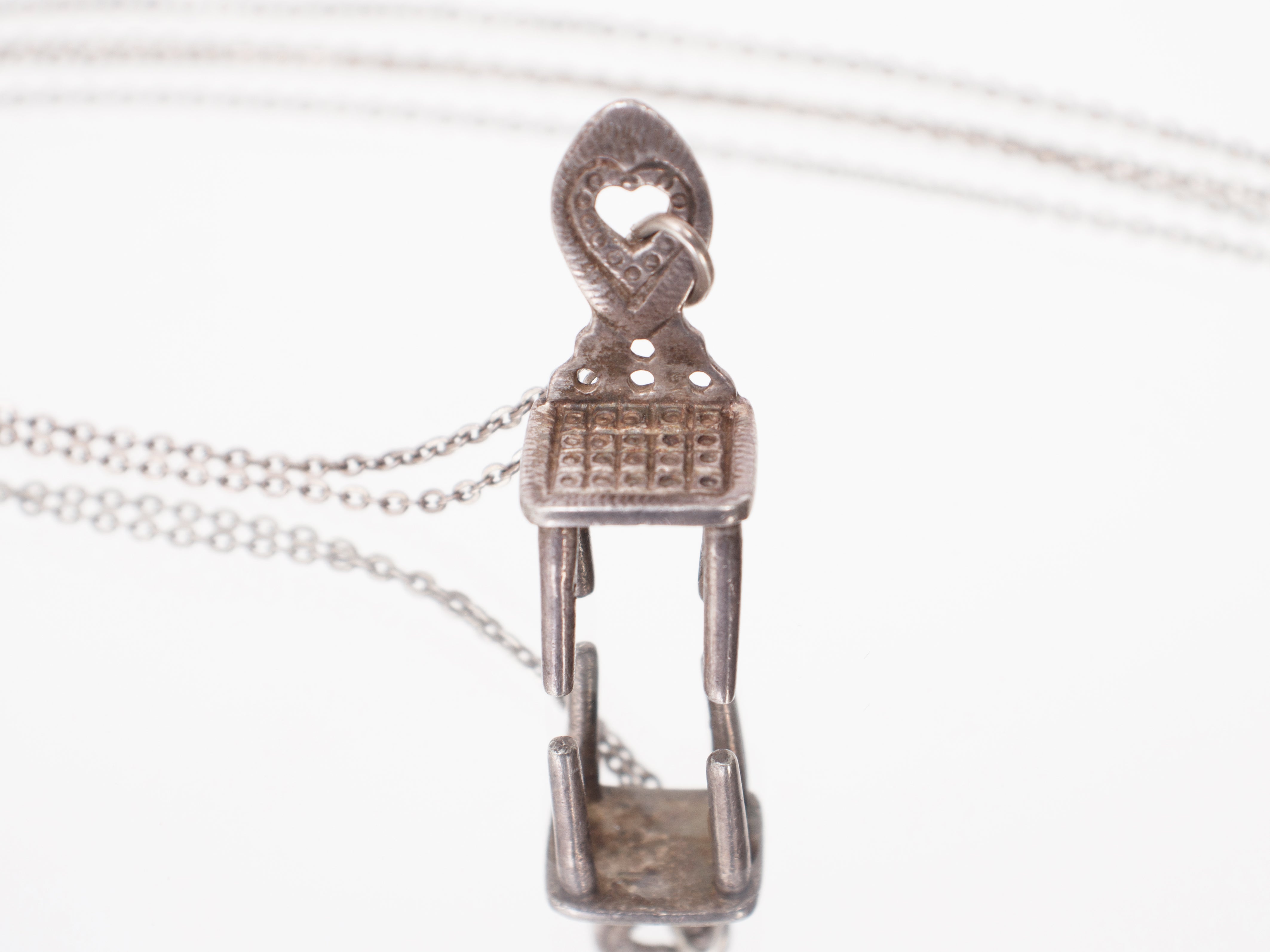 Sterling Heart Chair Necklace