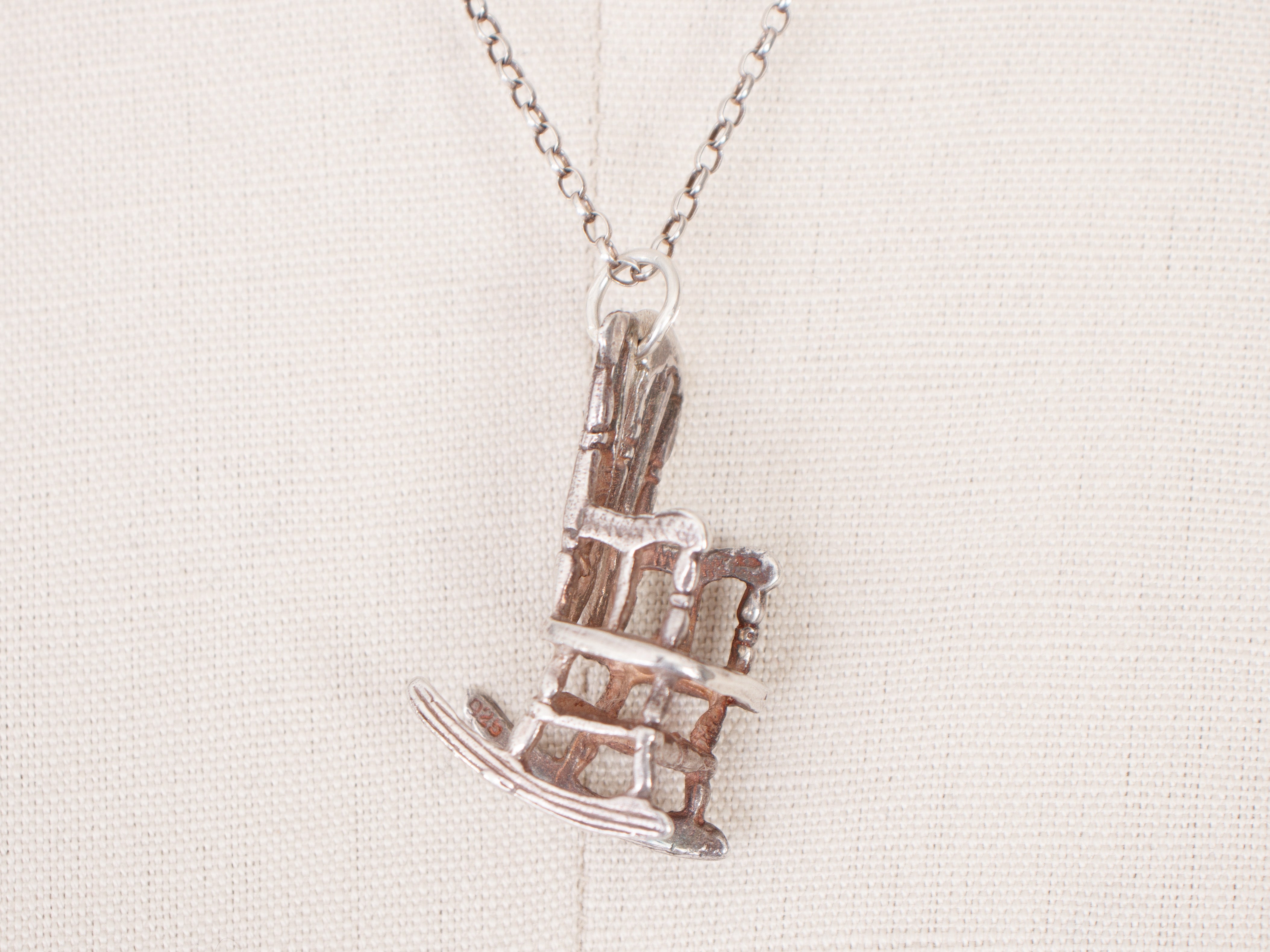 Sterling Rocking Chair Necklace