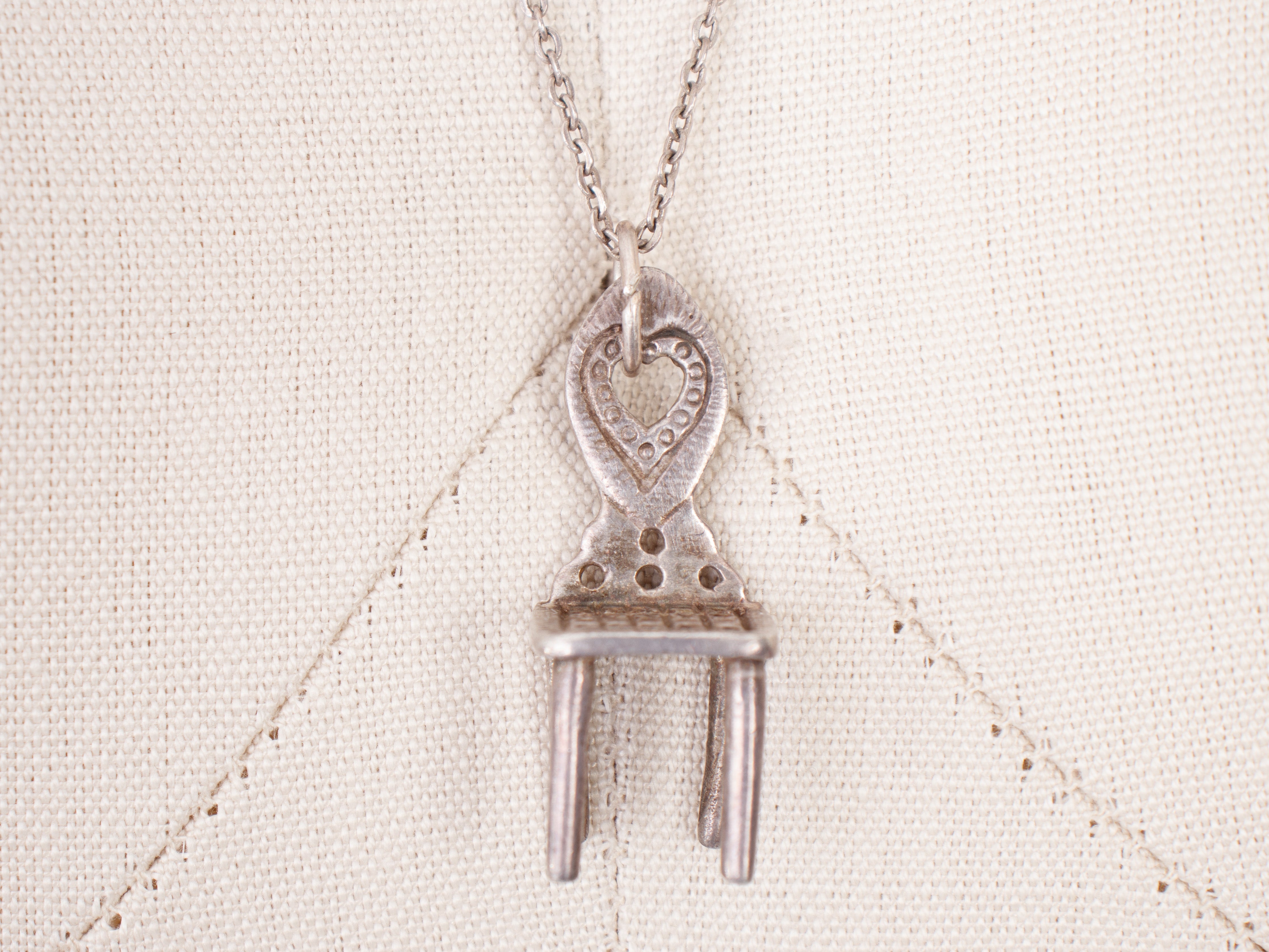 Sterling Heart Chair Necklace
