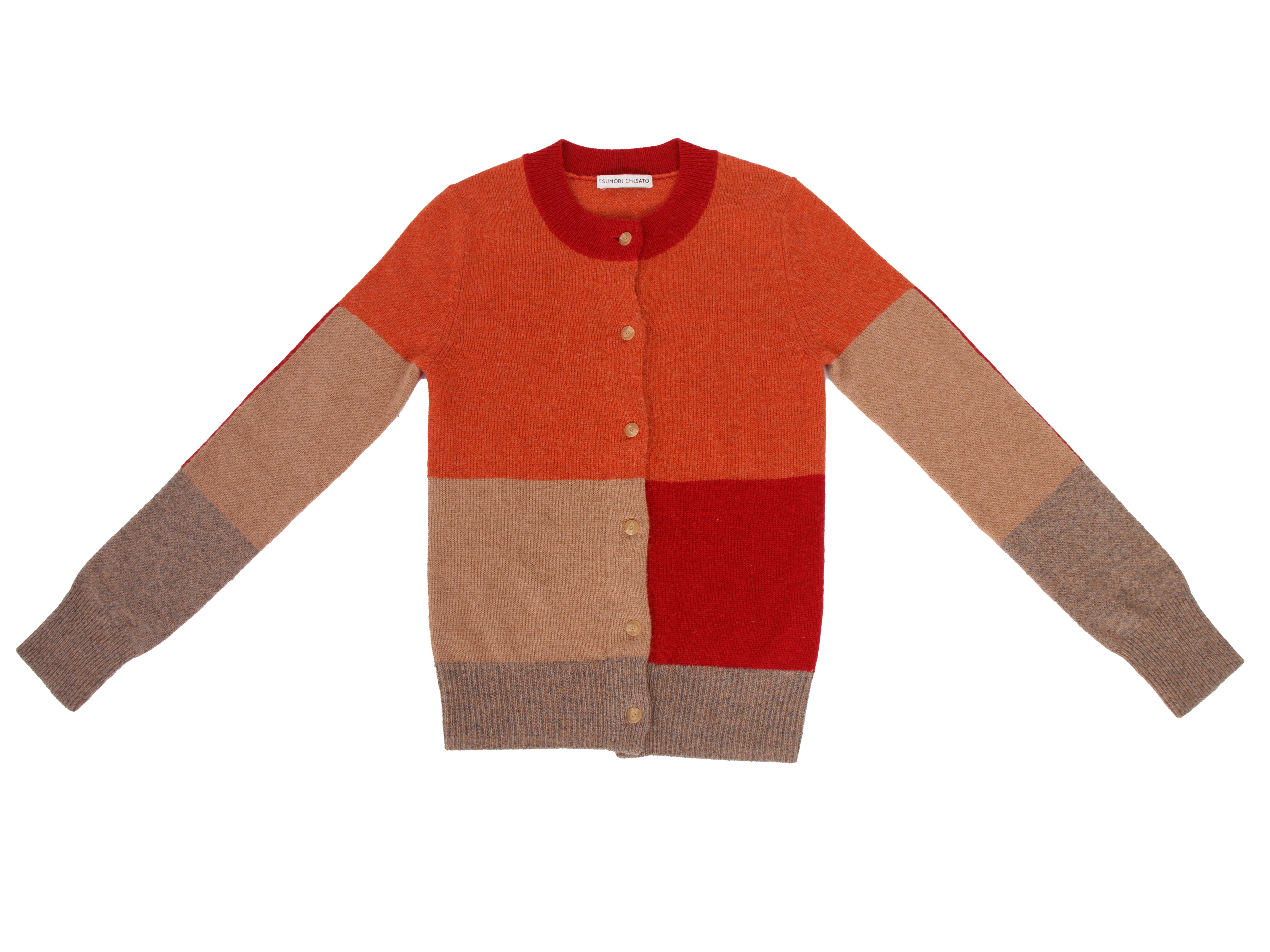トップス 00s archive tsumori chisato cardigan y2k Tsumori Chisato Camel Color Block Cardigan | Mercy Vintage