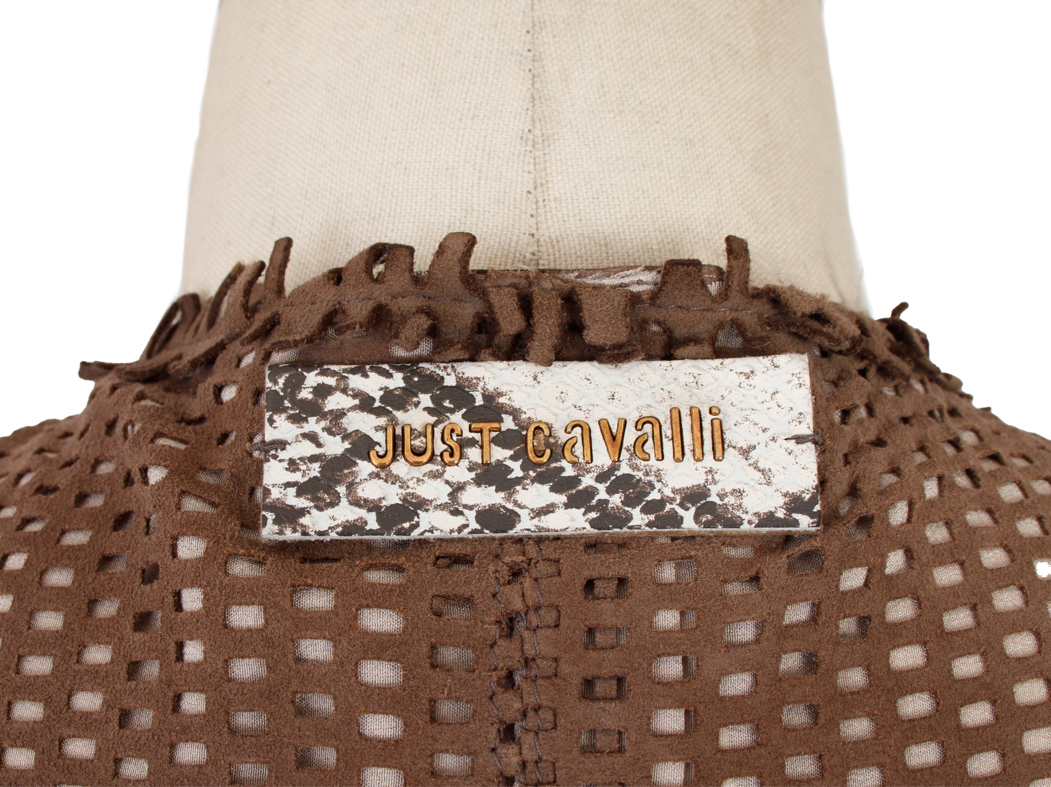 Just Cavalli Slashed Suede Asymmetrical Jacket