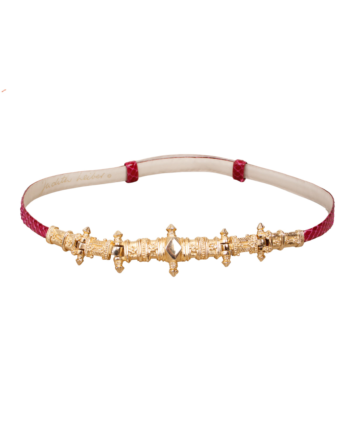 Judith Leiber Snakeskin Ornate Belt