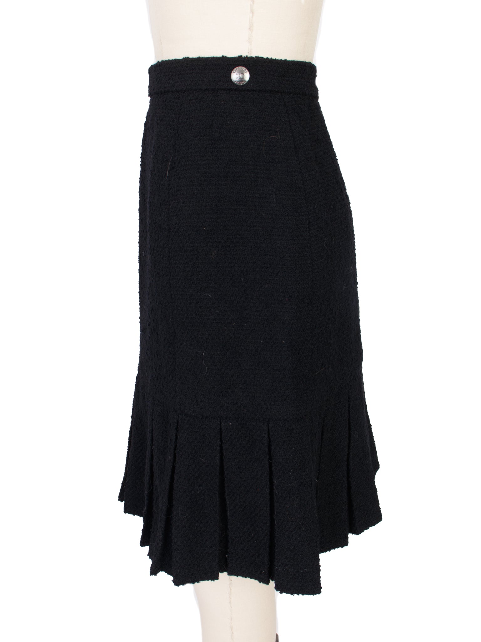 A/W 1997 Chanel Wool Bouclé Pleated Skirt