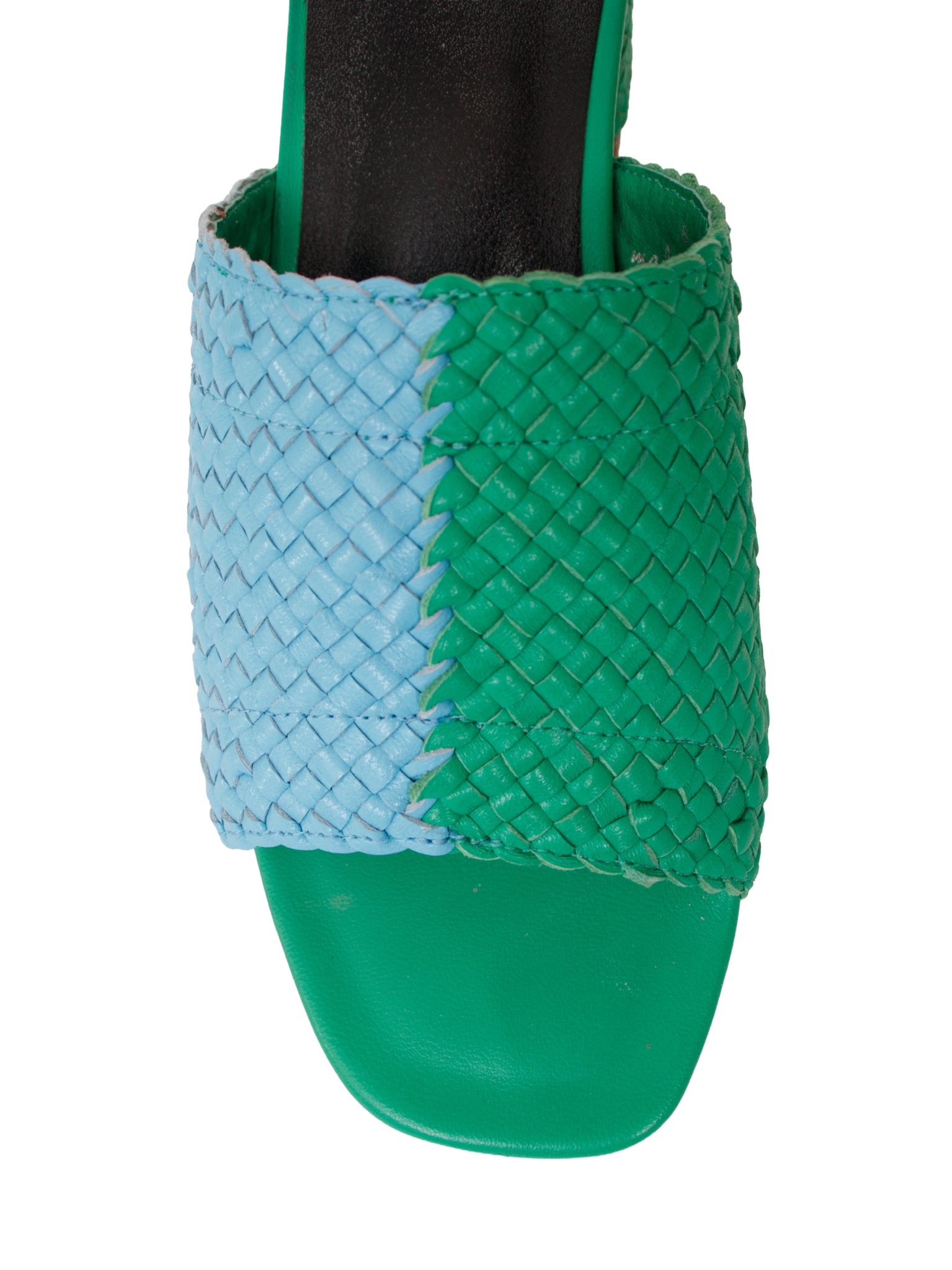 Charlotte Stone Lenu Colorblock Woven Leather Mules