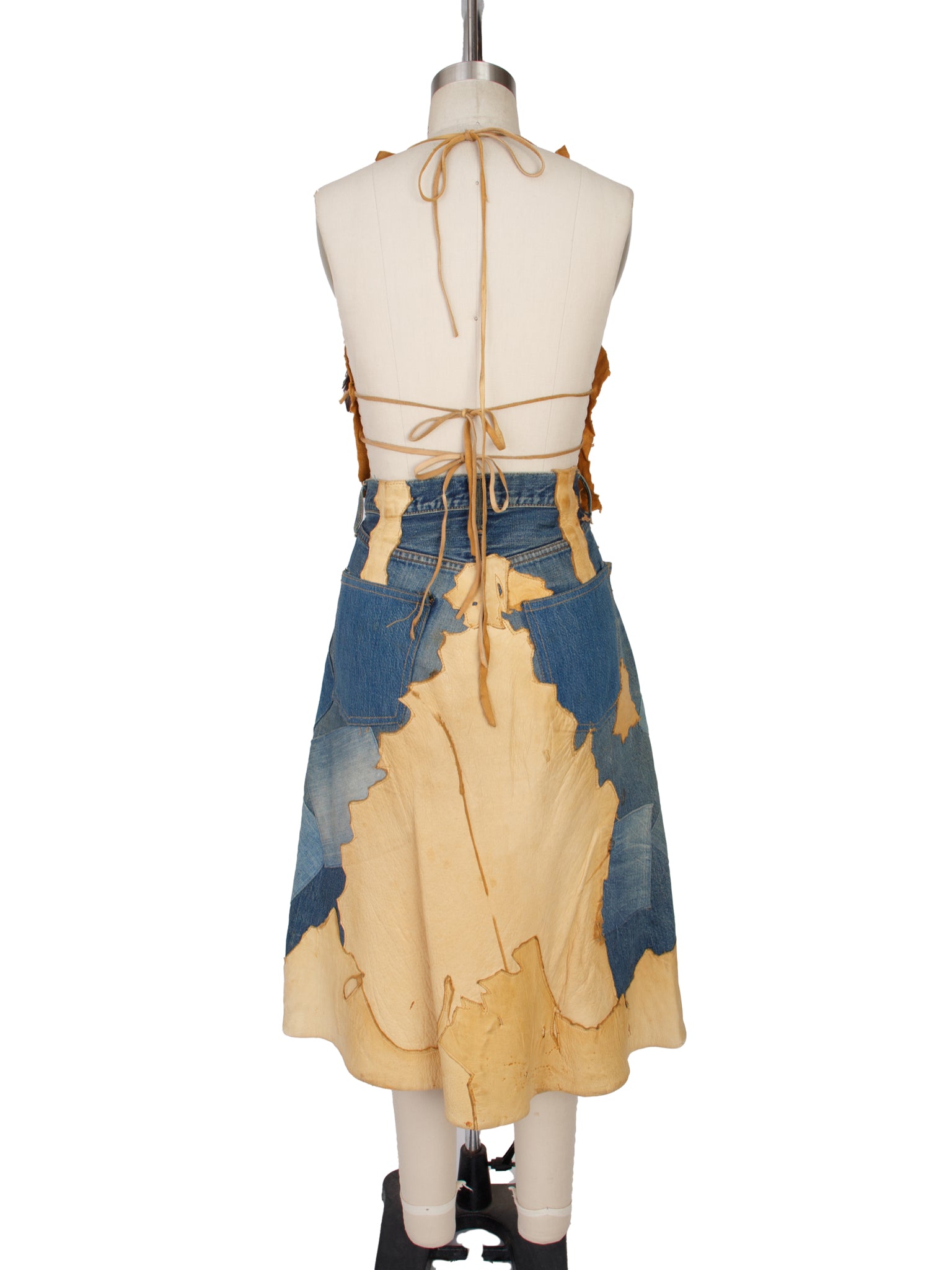 The Hidery Denim & Doe Skin Halter & Skirt Set